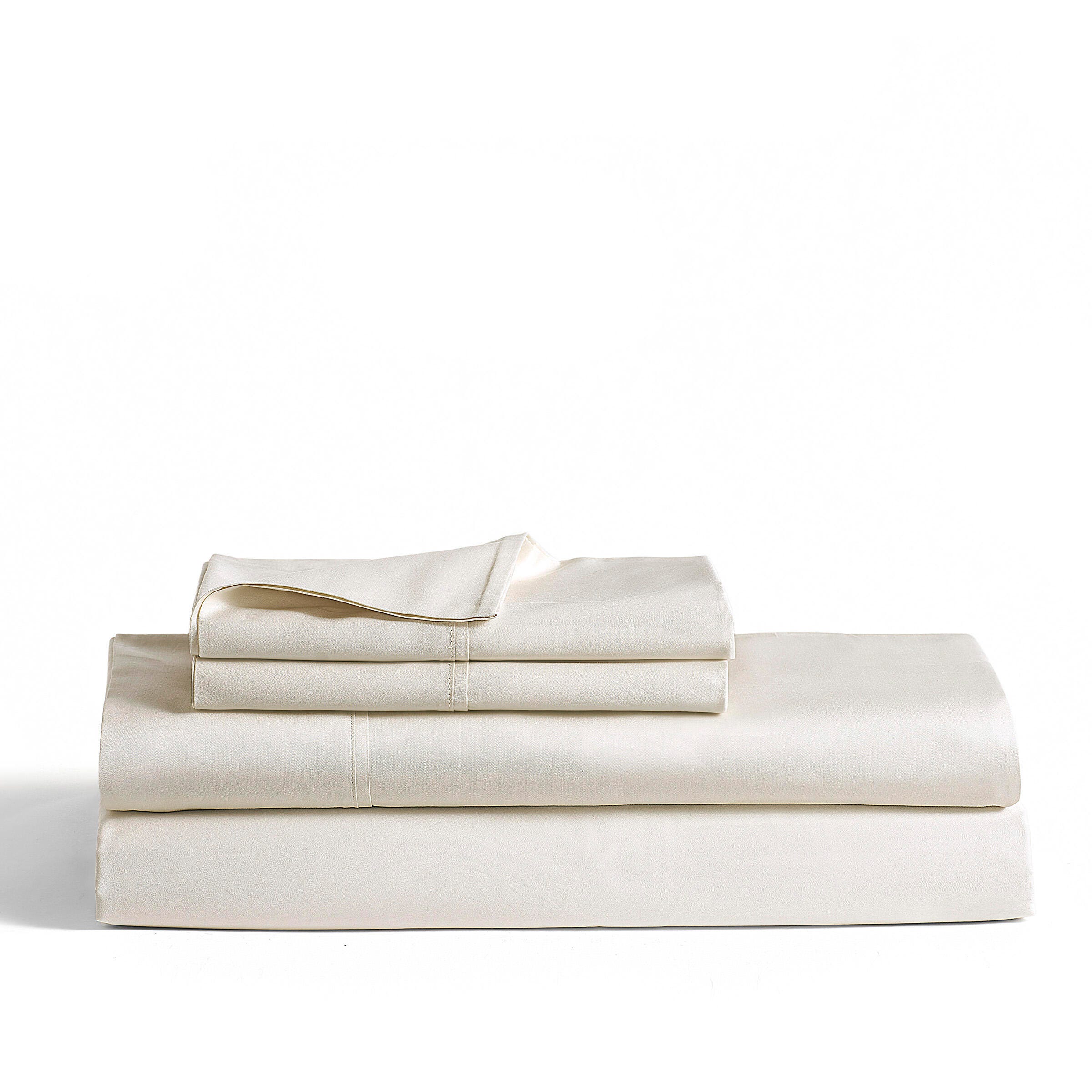 J. Queen New York Premier Sateen 4-Piece King Sheet Set, Parchment, large