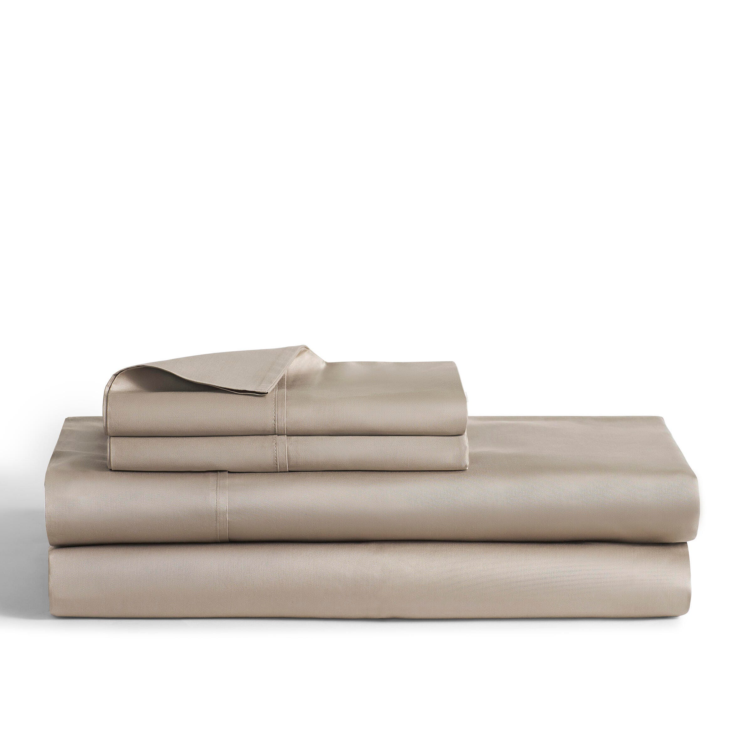 J. Queen New York Premier Sateen 4-Piece King Sheet Set, Almond, large