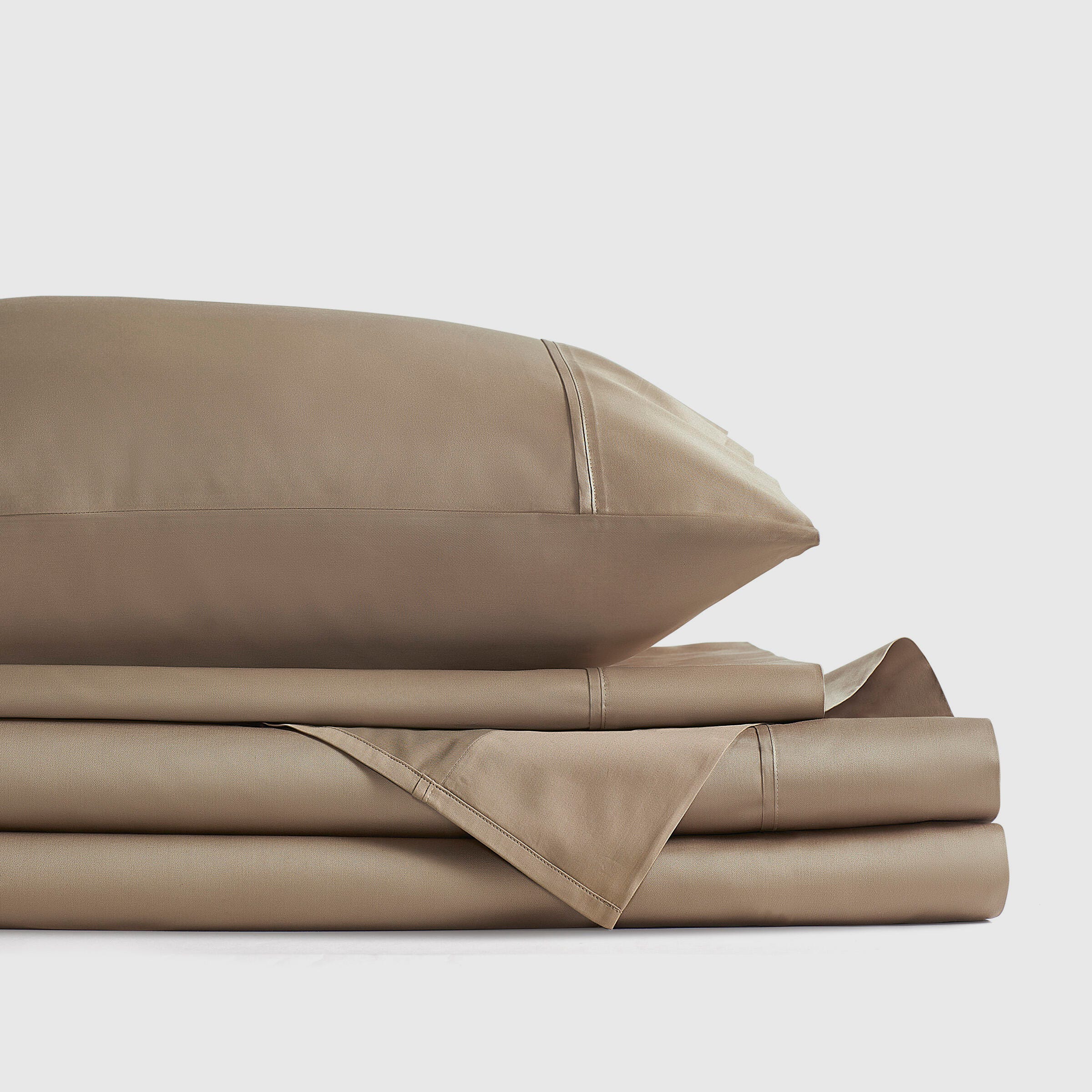 J. Queen New York Premier Sateen 4-Piece King Sheet Set, Bronze, large