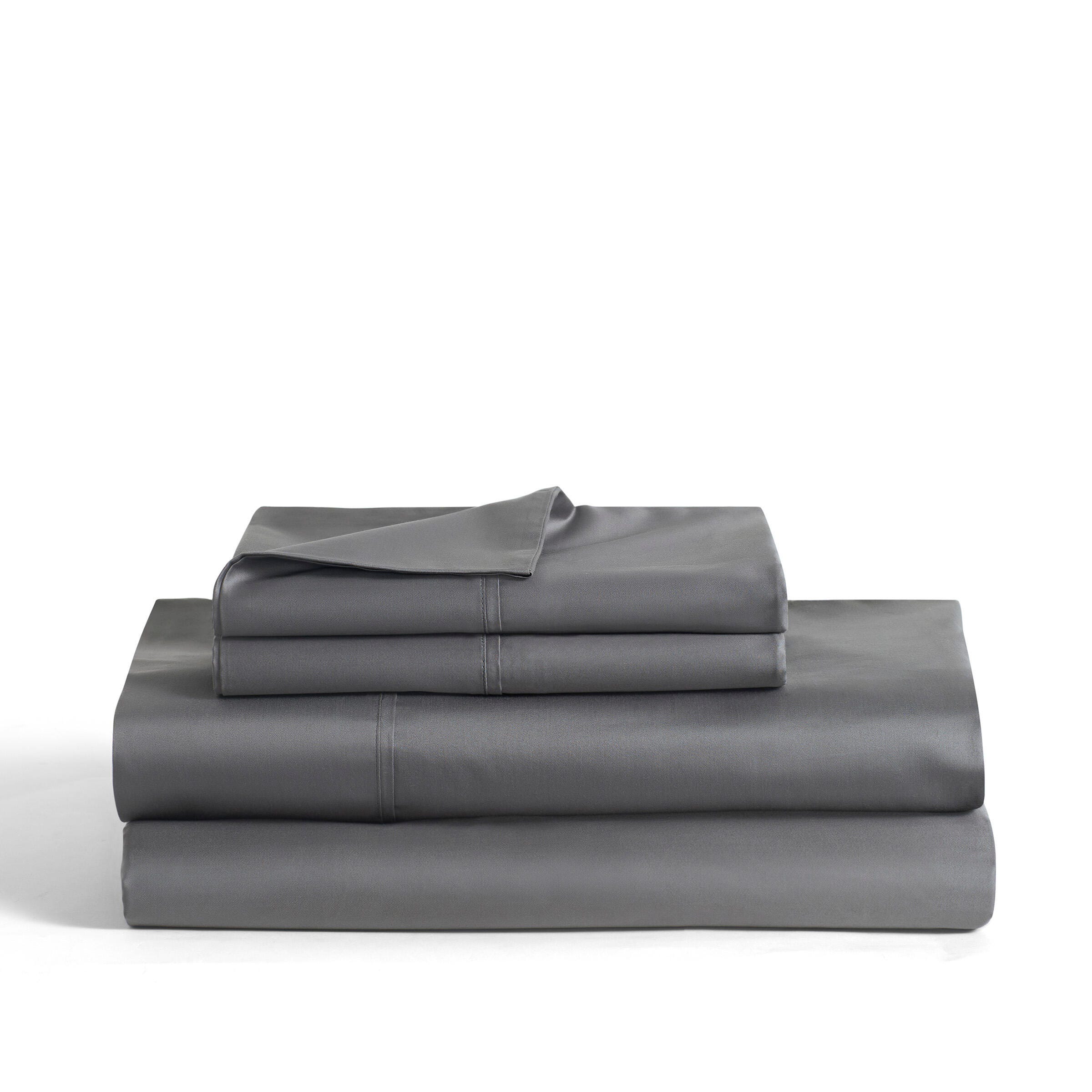 J. Queen New York Premier Sateen 4-Piece King Sheet Set, Graphite, large