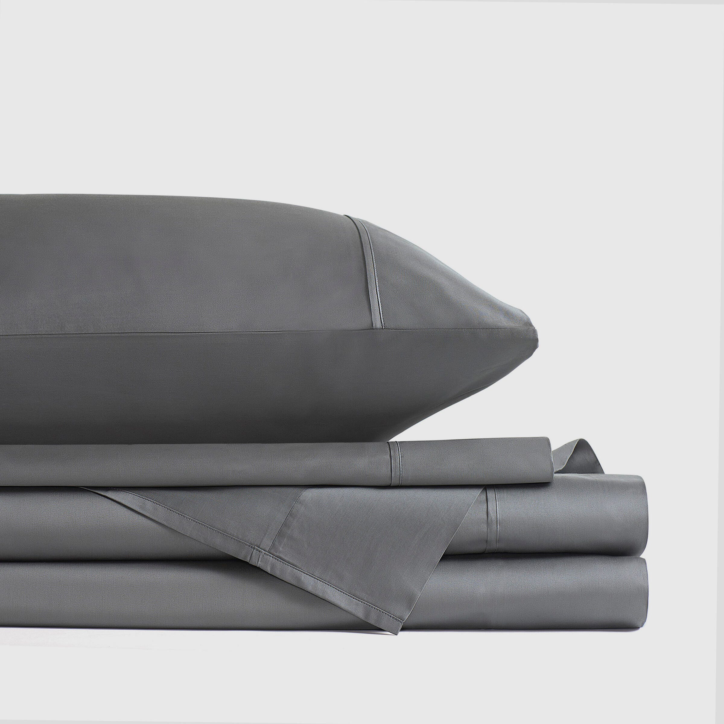 J. Queen New York Premier Sateen 4-Piece King Sheet Set, Graphite, large