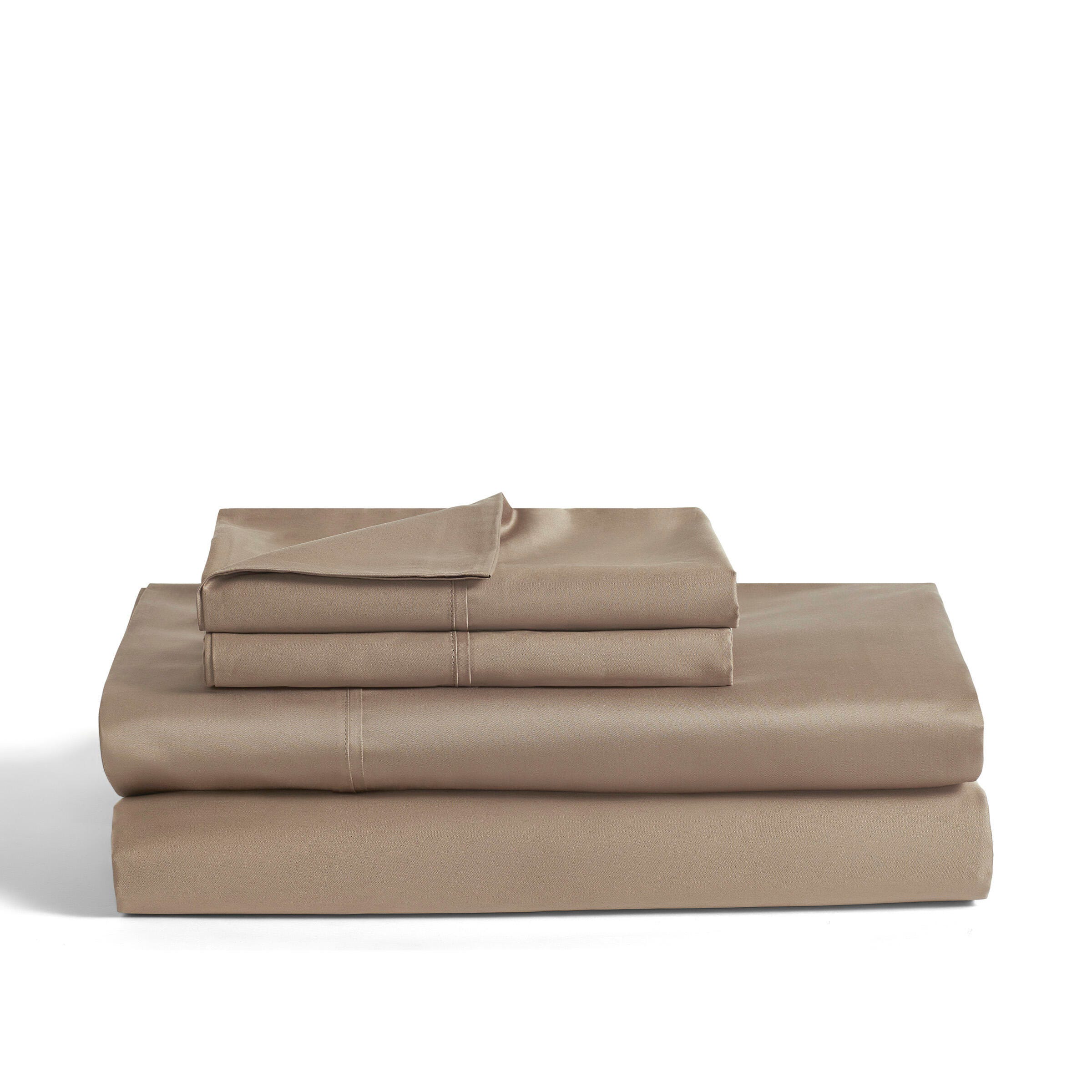J. Queen New York Premier Sateen 4-Piece Queen Sheet Set, Bronze, large