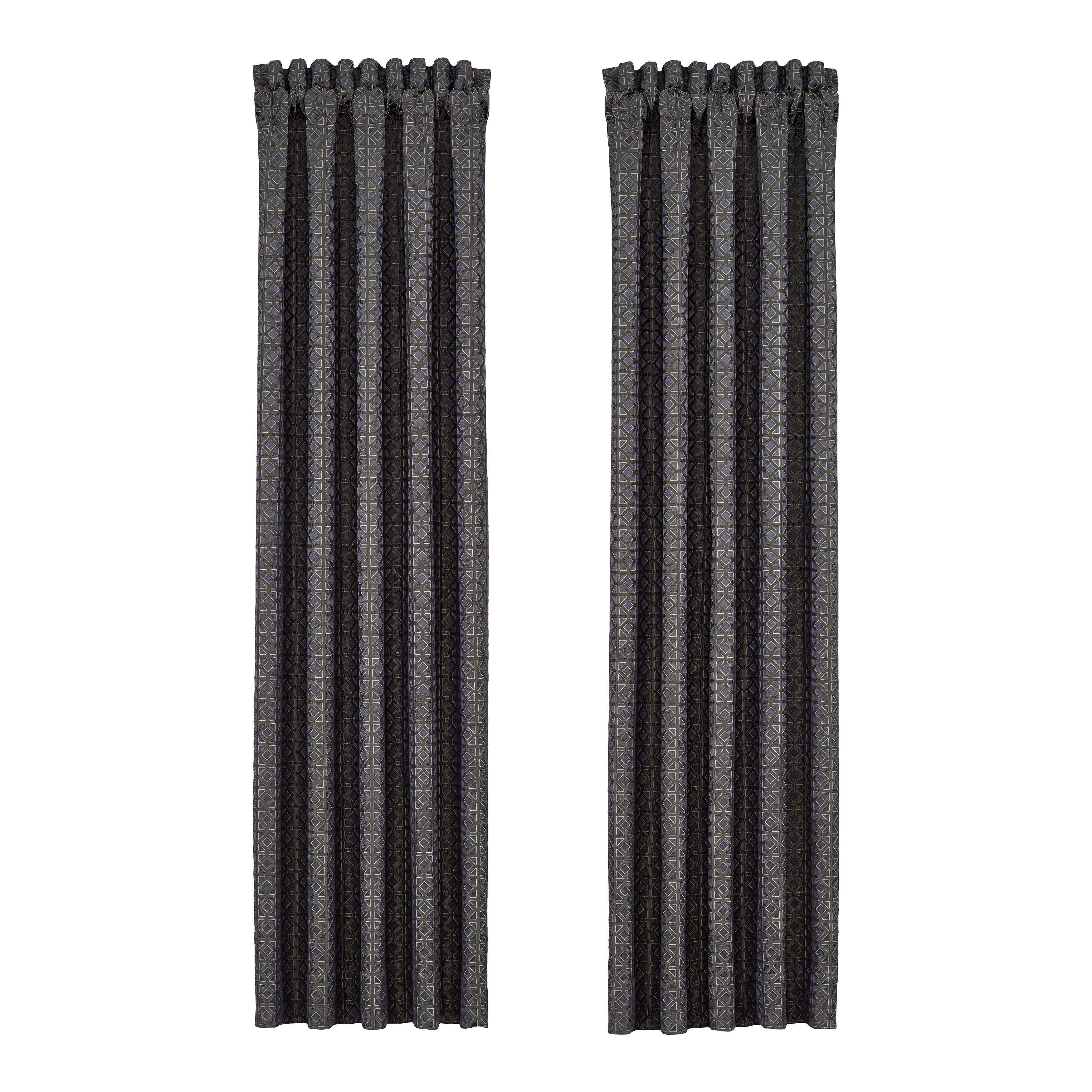 J. Queen New York Alaro 95" Window Panel Pair, Indigo, large