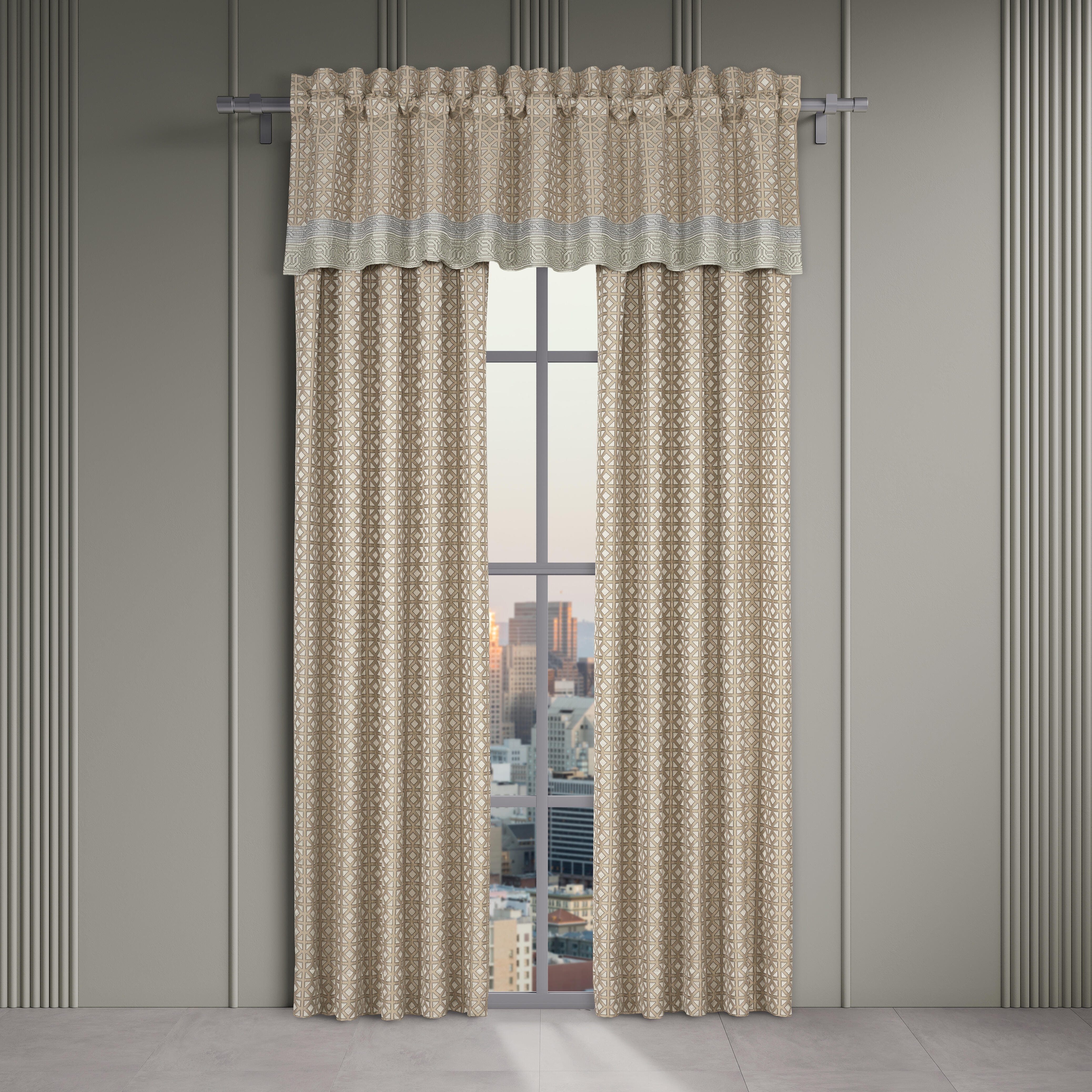J. Queen New York Alaro 84" Window Panel Pair, Gold, large