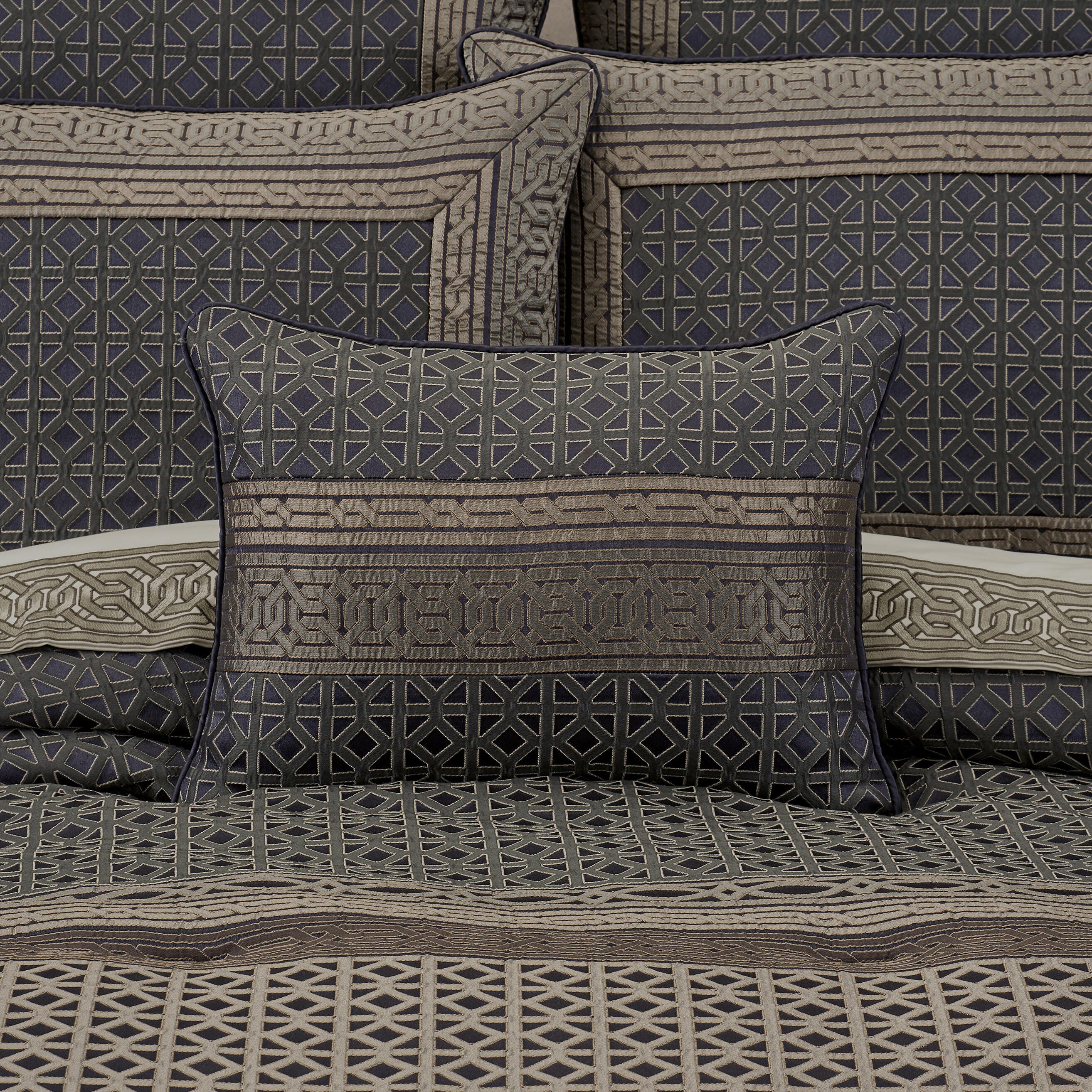 J. Queen New York Alaro Boudoir Decorative Throw Pillow, Slate, rollover