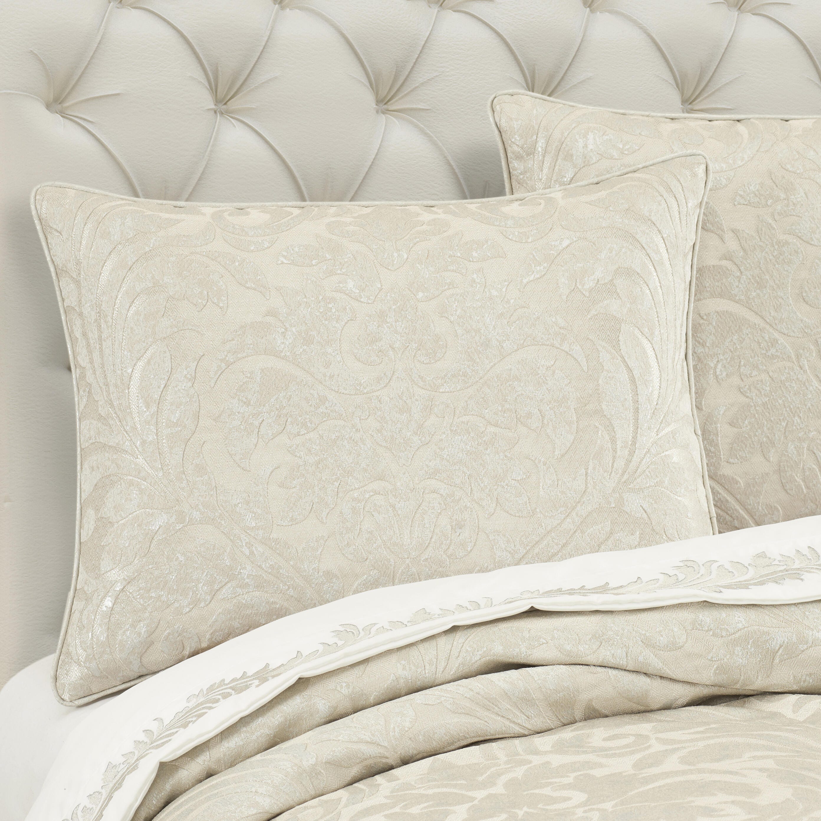 J. Queen New York Celine 4 Piece Queen Comforter Set, Champagne, large