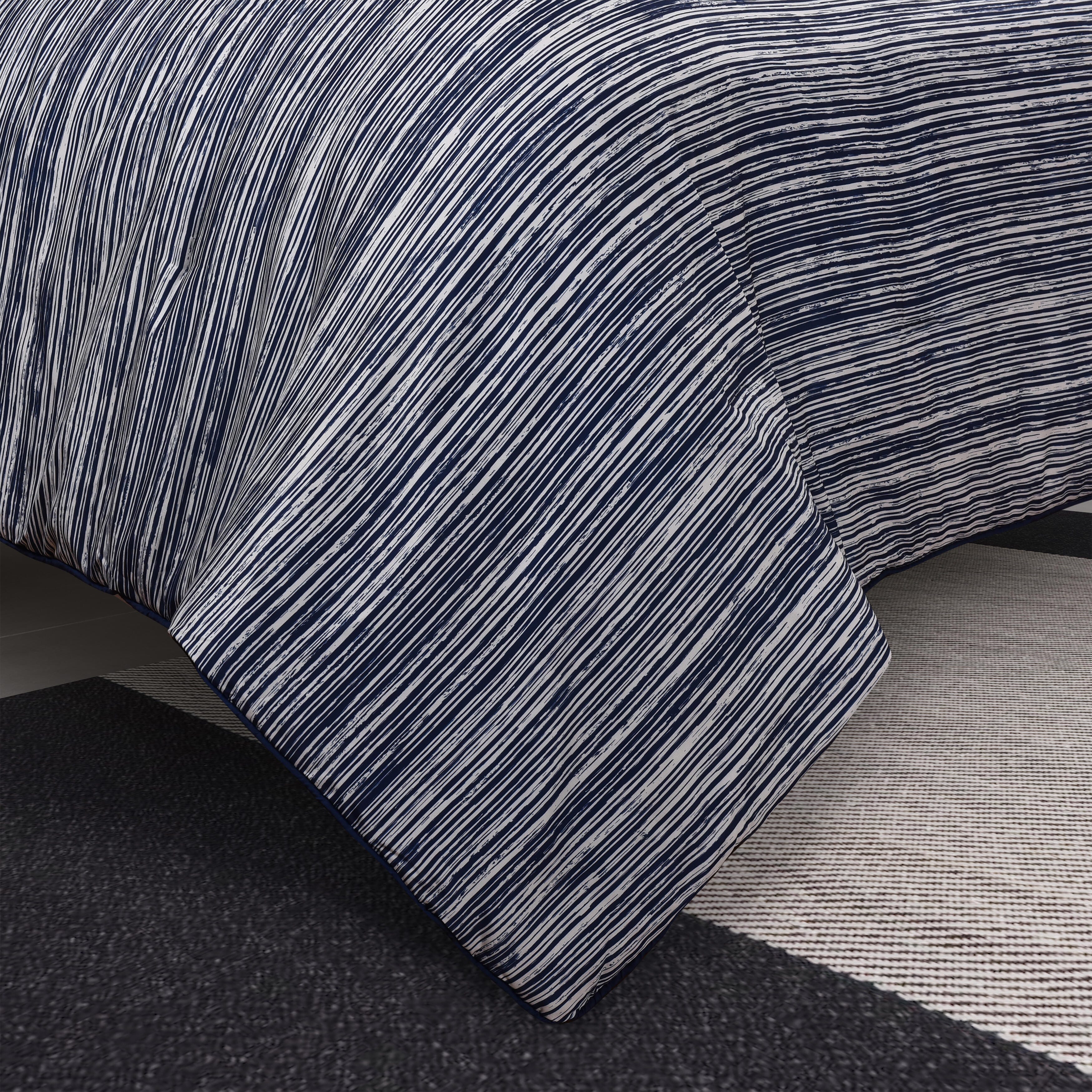 Royal Court Dalton 3 Piece Full/Queen Comforter Set, Navy, large