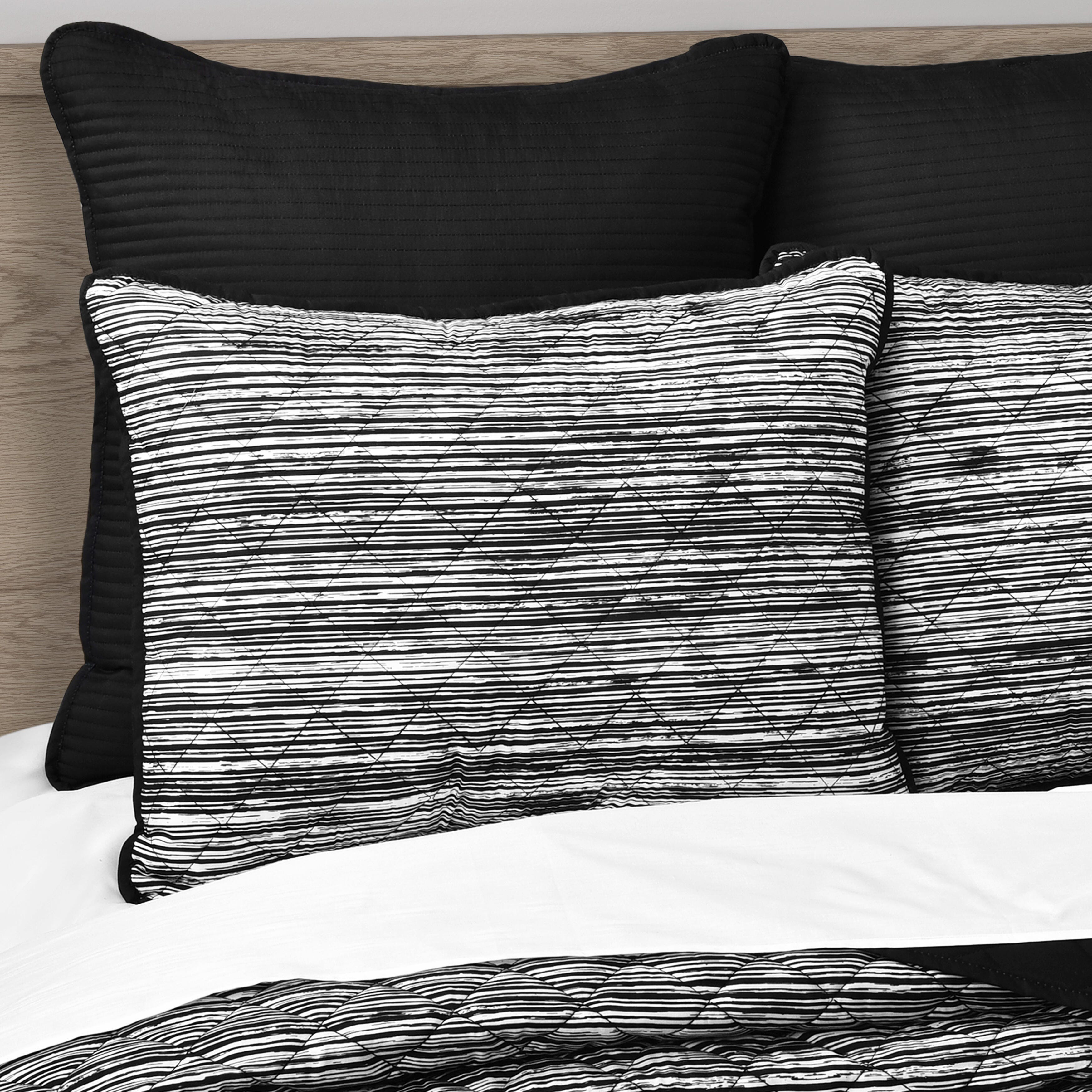 Royal Court Dalton 3 PieceFull/Queen Quilt Set, Black, large