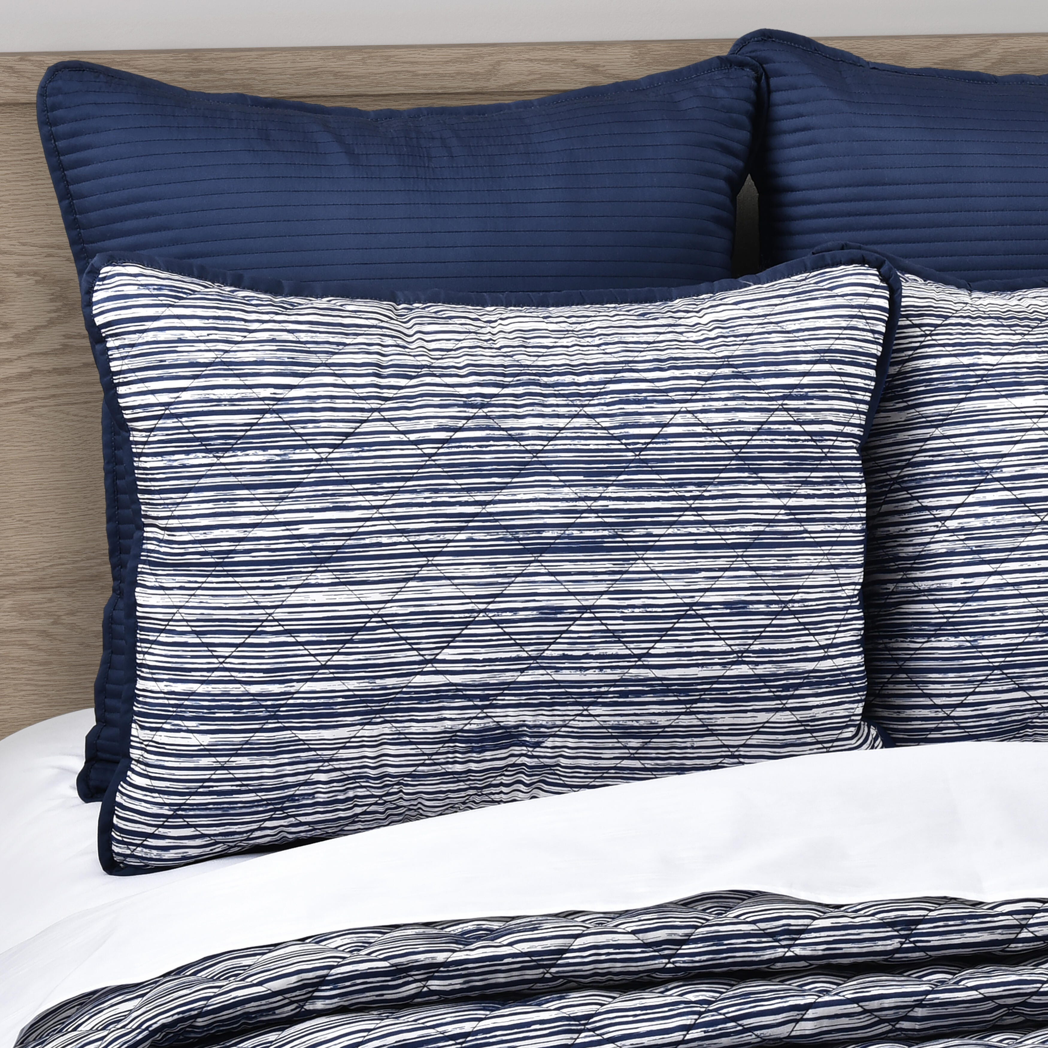 Royal Court Dalton 3 PieceFull/Queen Quilt Set, Navy, large