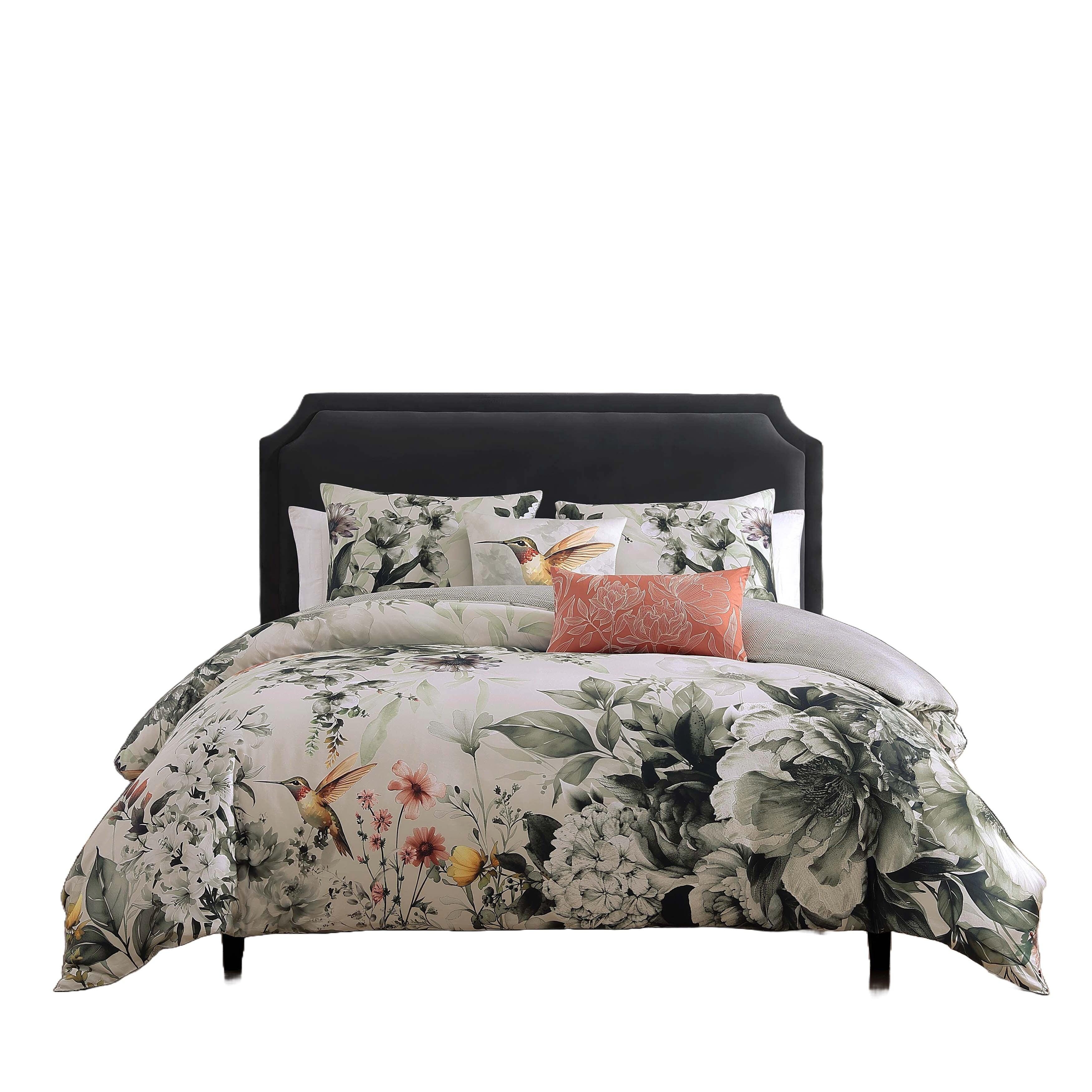 Bebejan&reg; Vintage Bloom 5 Piece King Reversible Comforter Set, Gray, large