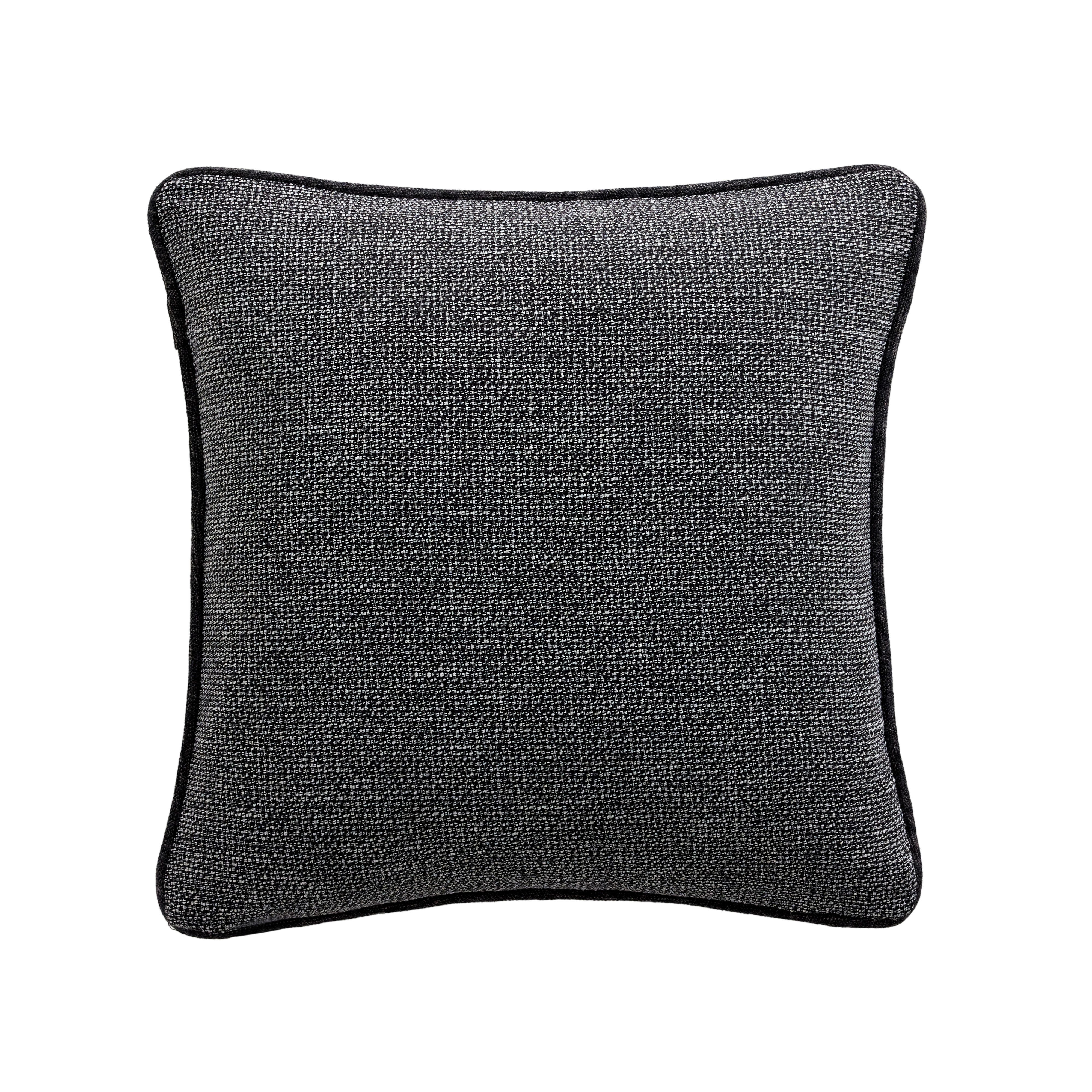 Ashley Luxe HiEnd Accents Amelia Charcoal Gray Twill Euro Sham, 27" x 27", 1PC, , large