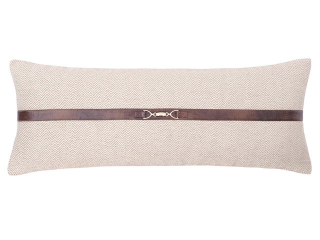 Ashley Luxe Herringbone Buckle Detailed Lumbar Pillow