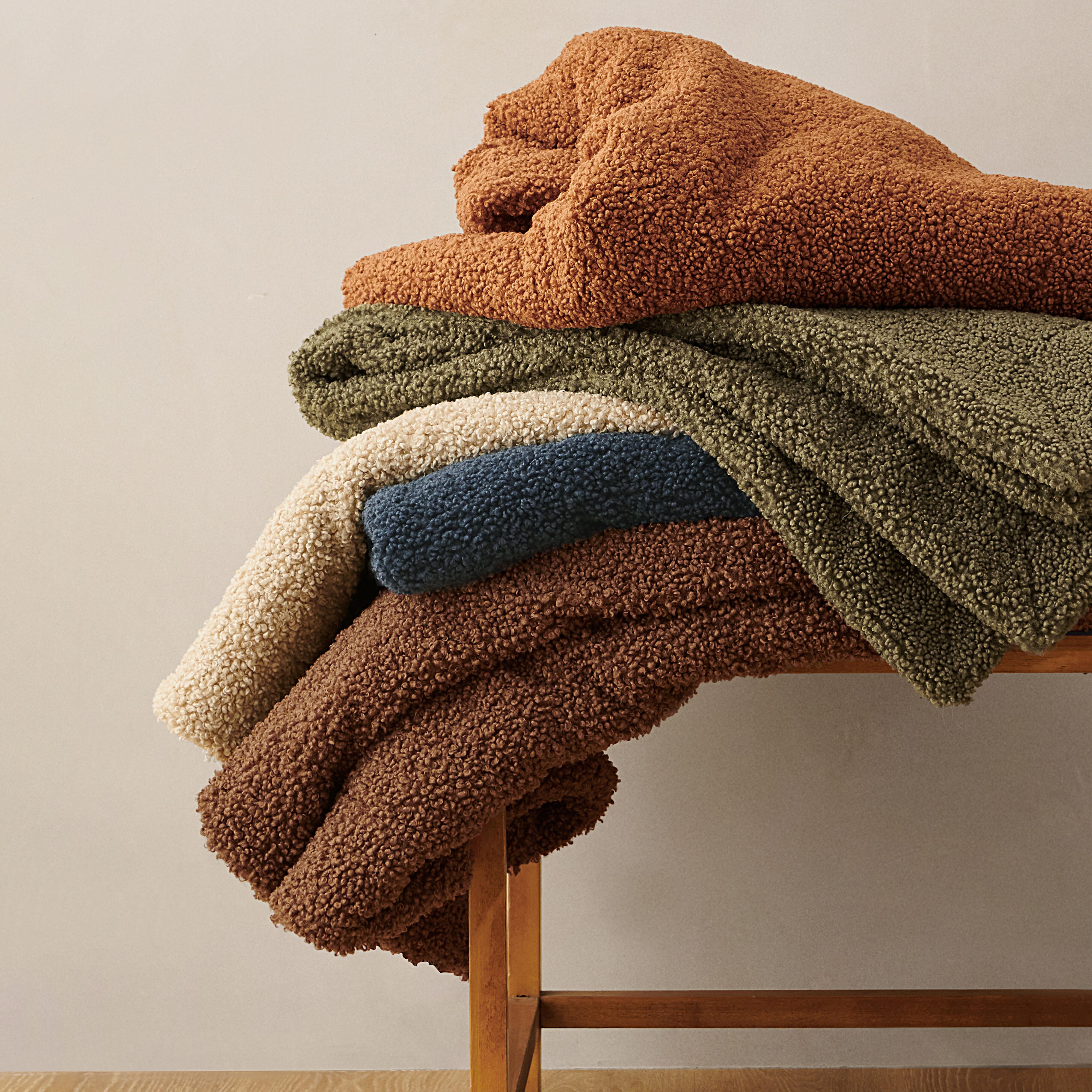 Ashley Luxe HiEnd Accents Teddy Throw Blanket, 50" x 60", Umber, 1PC, , large