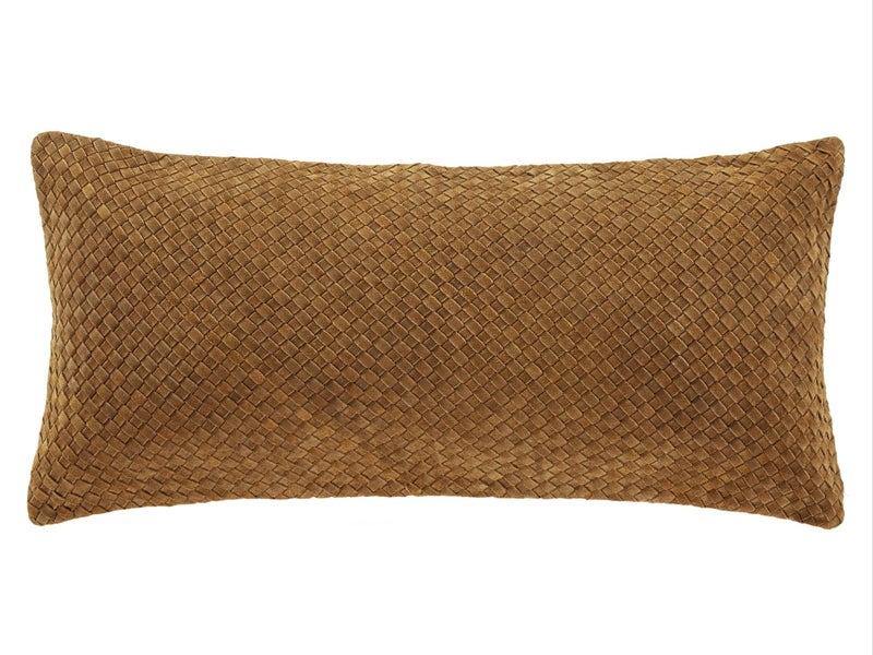 Ashley Luxe Woven Suede Lumbar Pillow