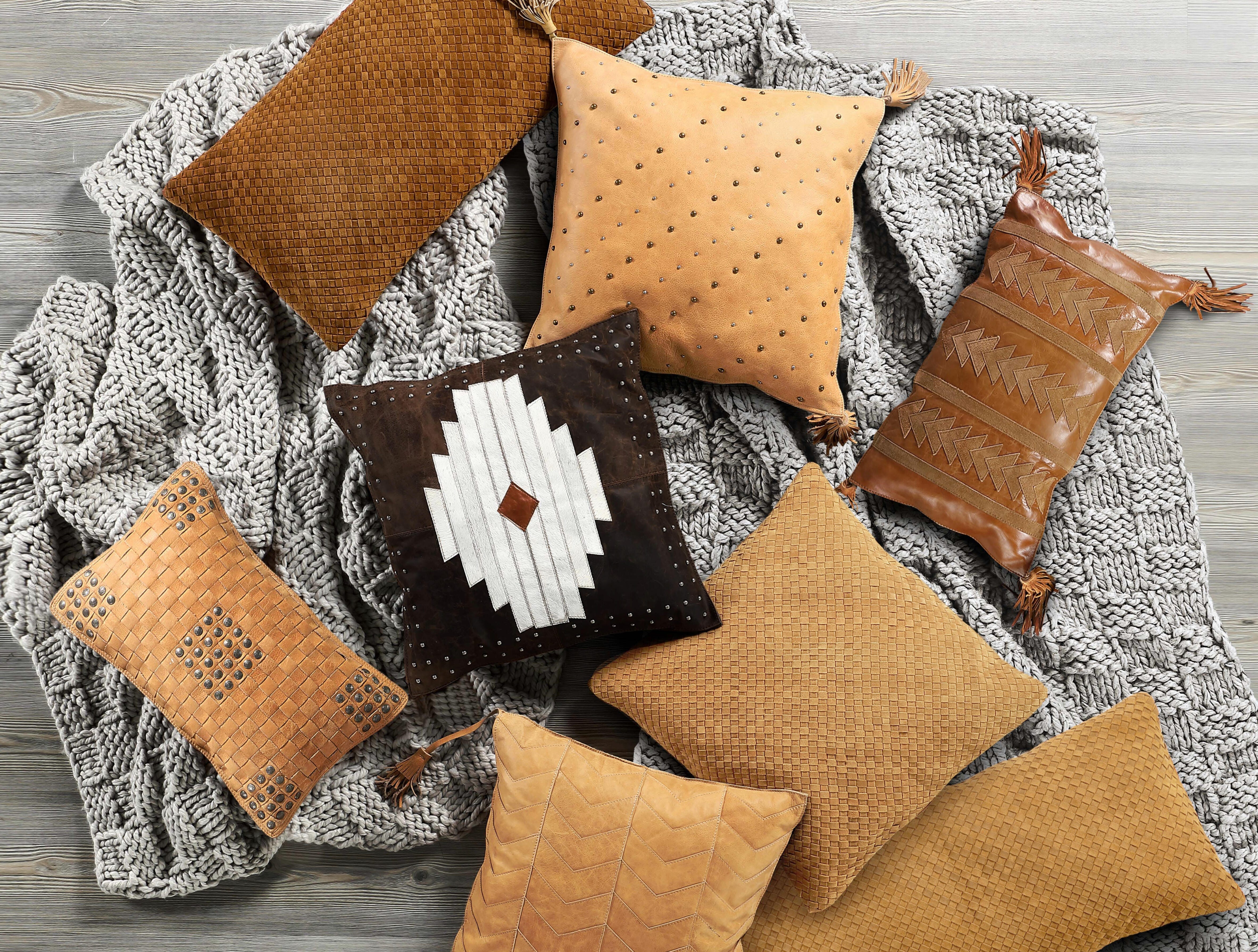 Ashley Luxe Paseo Road Woven Suede & Basket Weave Long Lumbar Pillow, 14" x 30", 1PC, , large