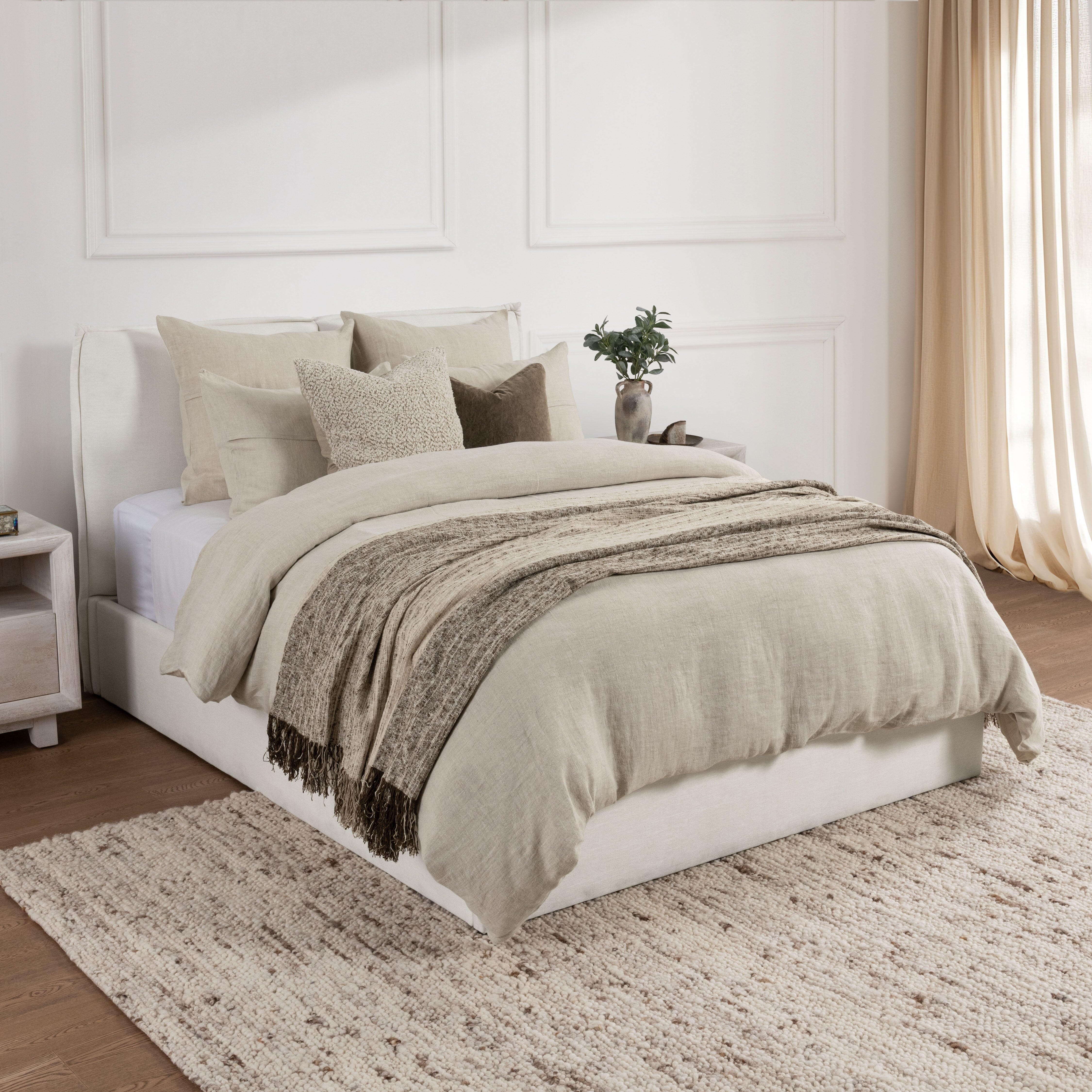 Ashley Luxe Belgian Linen Duvet With Shams, , large