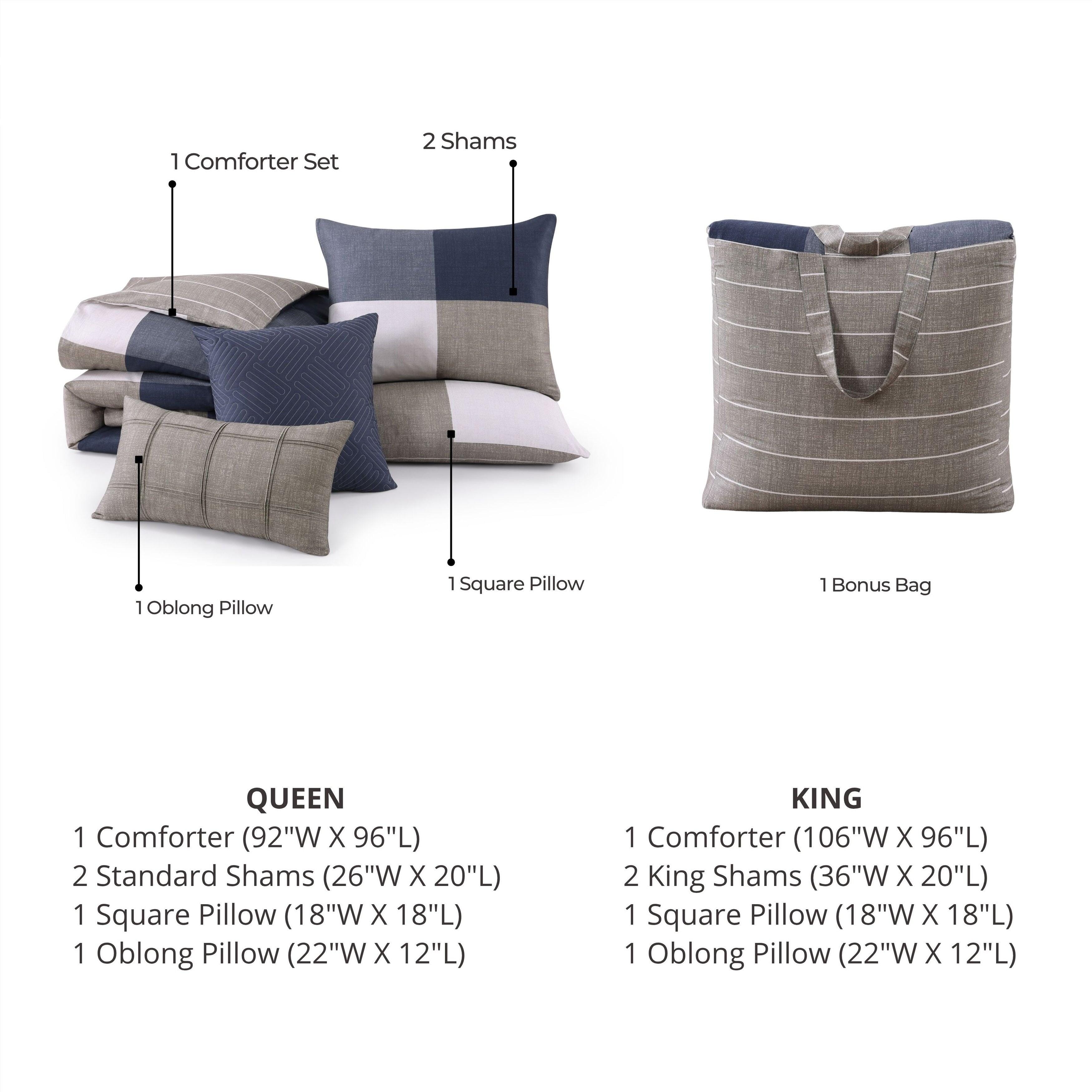 Bebejan® Masculine 5-Piece King Comforter Set, Blue, large
