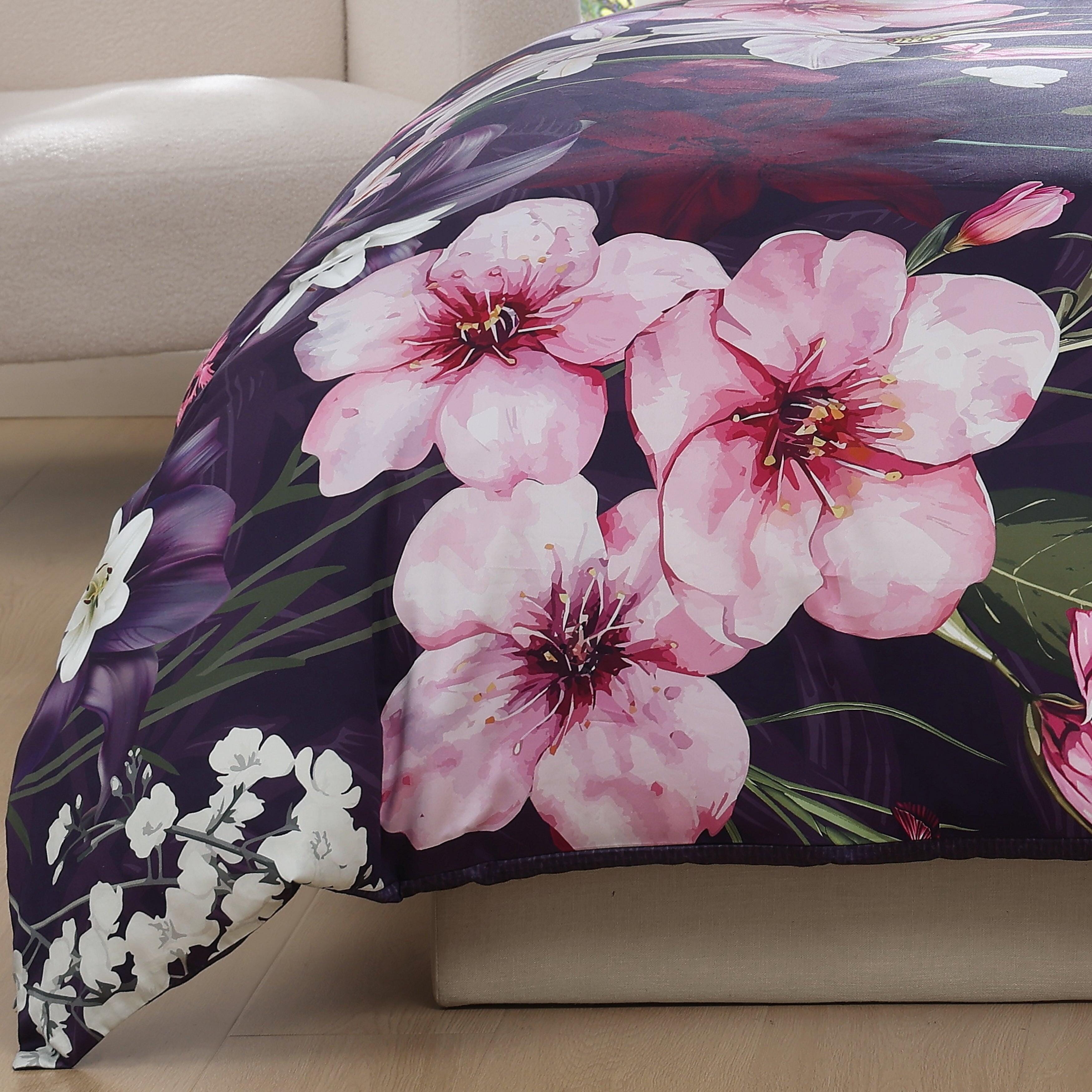 Bebejan® Morning Glory 5-Piece Queen Comforter Set, Purple, large