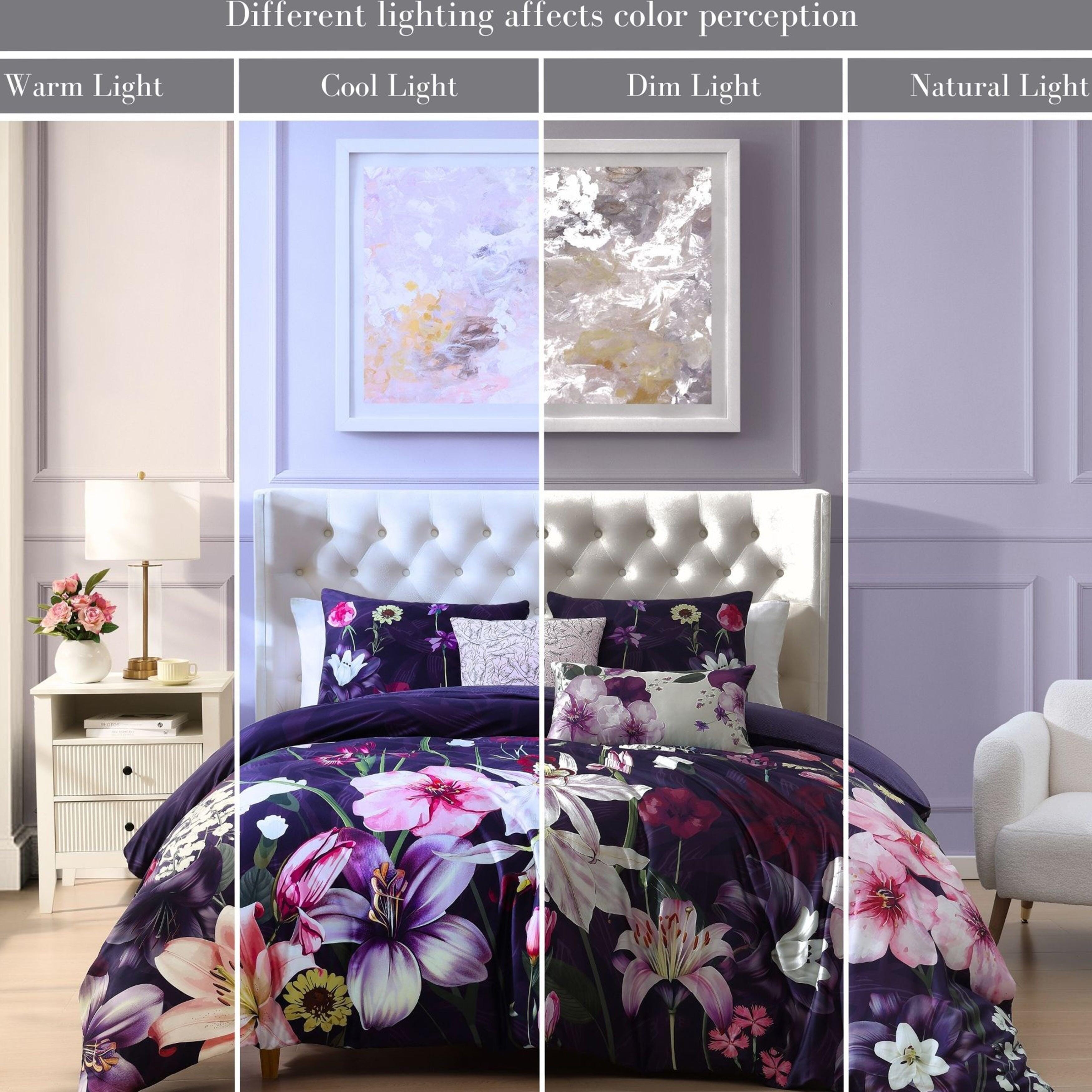 Bebejan® Morning Glory 5-Piece King Comforter Set, Purple, large