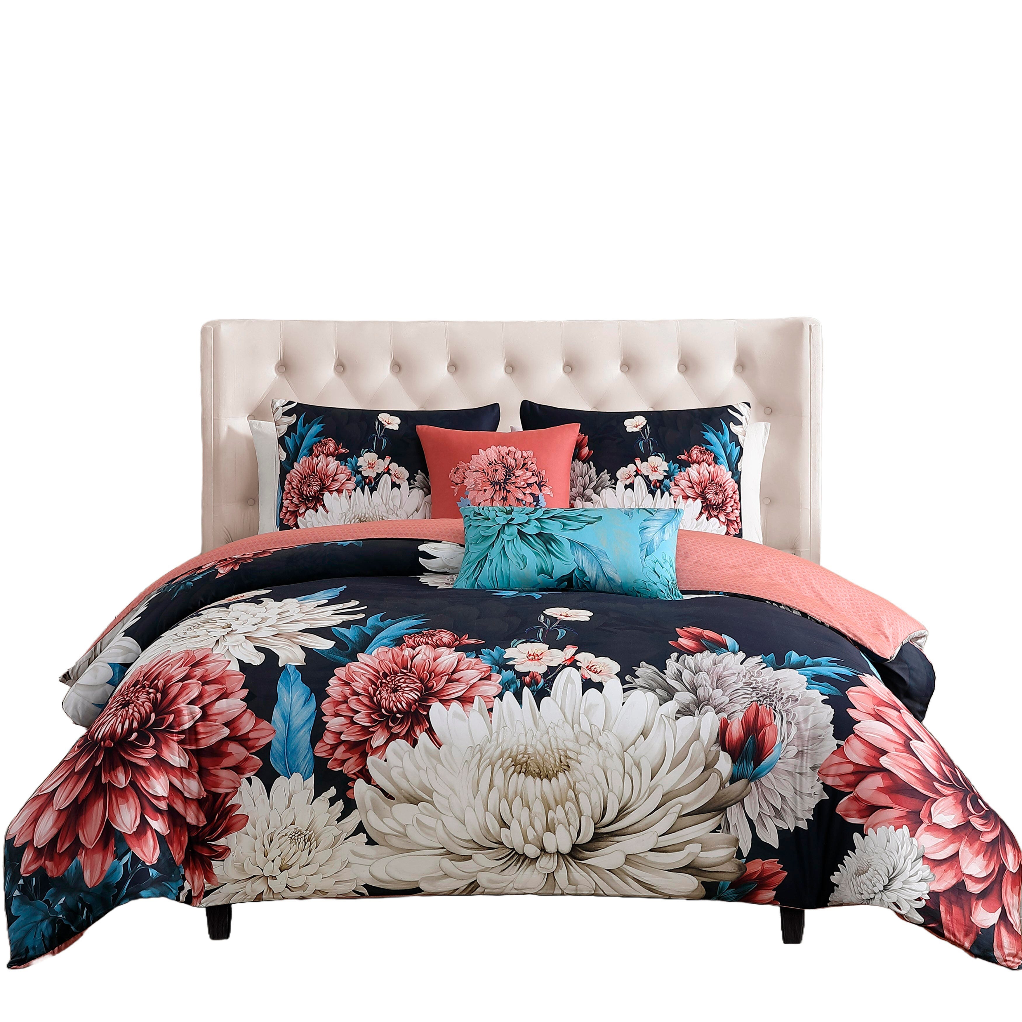 Bebejan&reg; Navy Mums 5-Piece King Comforter Set, Blue, large