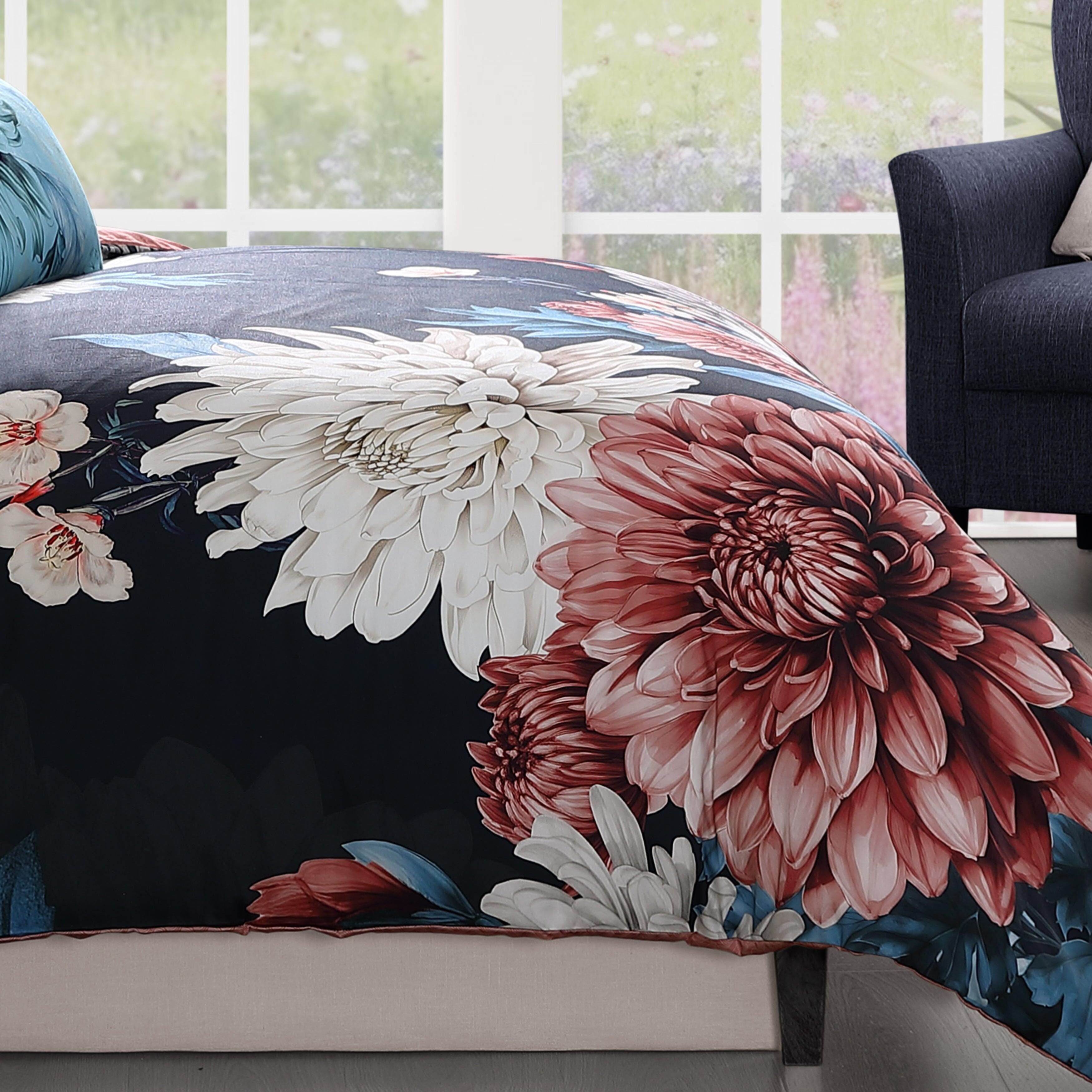 Bebejan® Navy Mums 5-Piece Queen Comforter Set, Blue, large