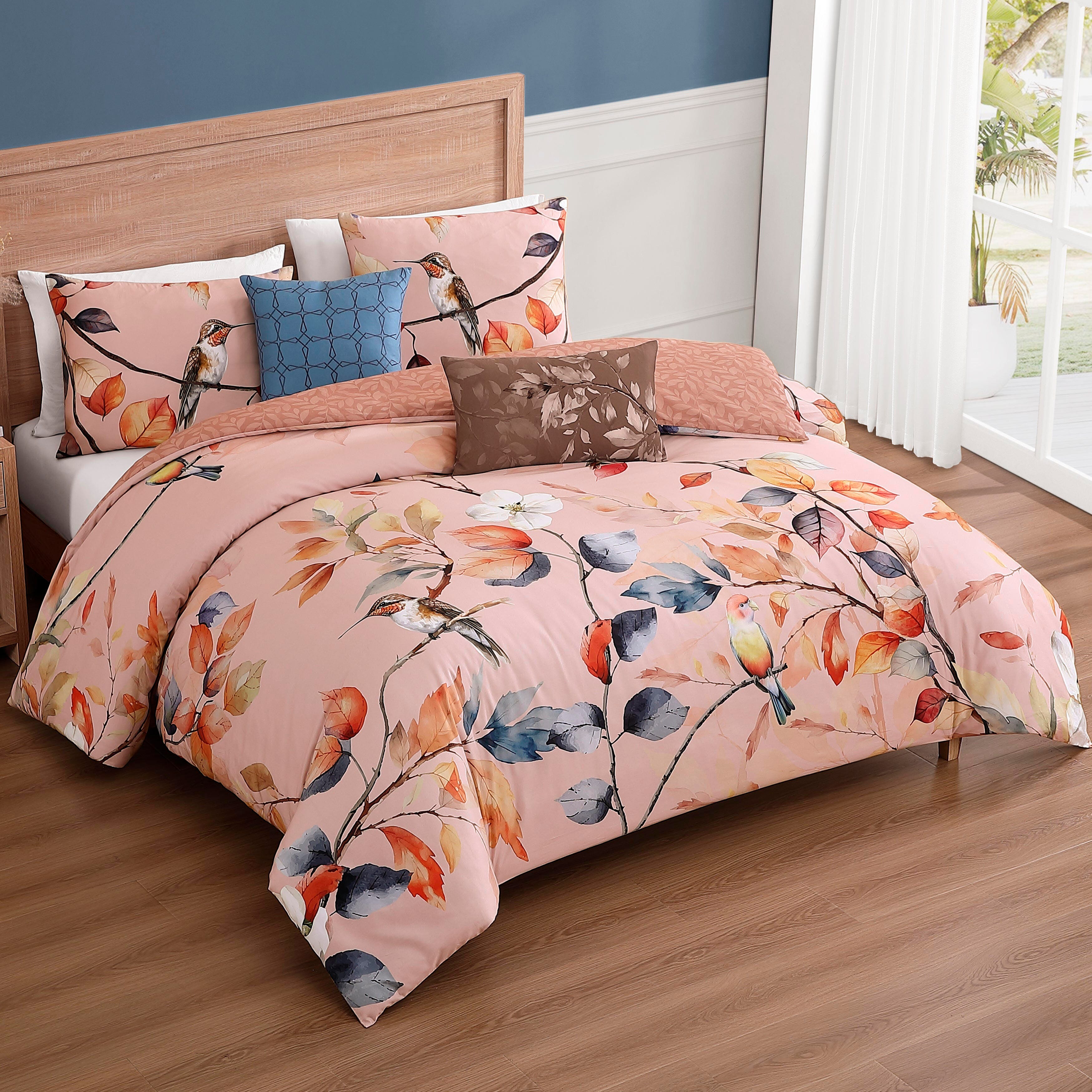 Bebejan® Peachy Dogwood 5-Piece Queen Comforter Set, Pink, large