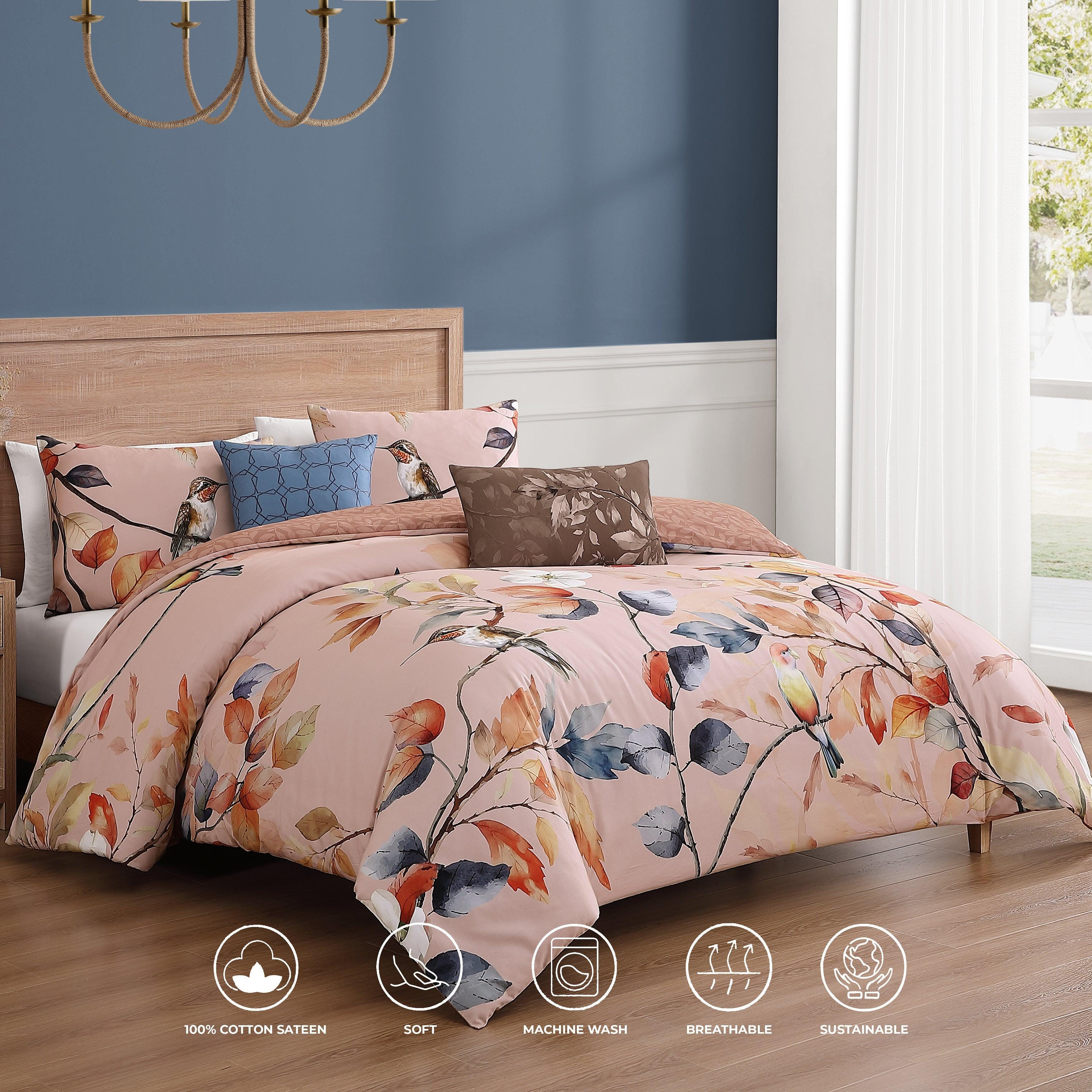 Bebejan® Peachy Dogwood 5-Piece King Comforter Set, Pink, large