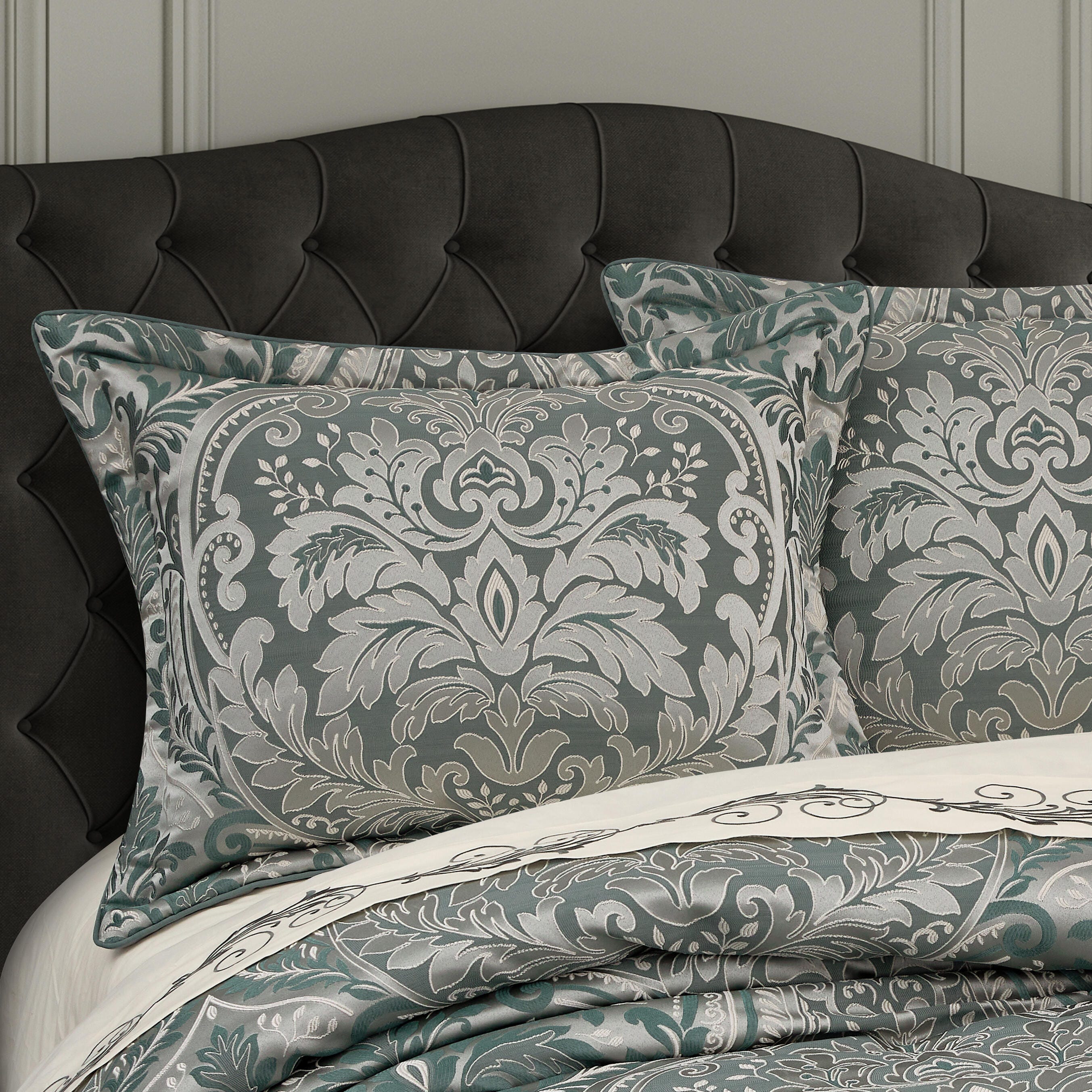 J. Queen New York Renata 4-Piece Queen Comforter Set, Teal, large