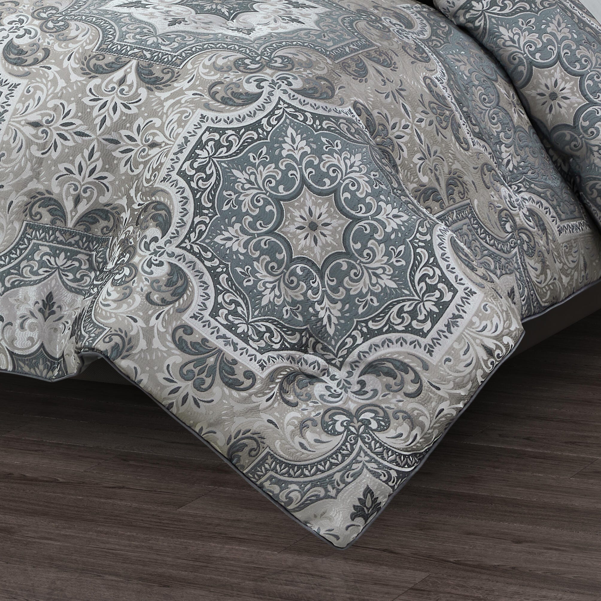 Royal Court Lisbon 3-Piece Full/Queen Comforter Set, Slate, large