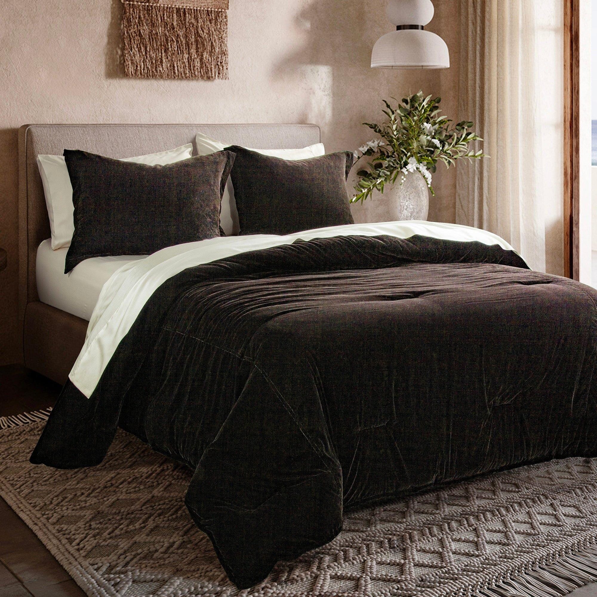 HiEnd Accents Estelle 3- Piece King Comforter Set, Cocoa, large