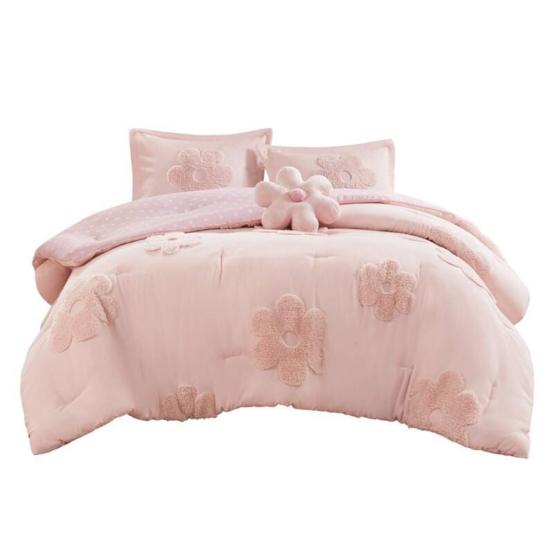 Intelligent Design Kids Gracie 4-Piece Full/Queen Comforter Set, Pink, rollover