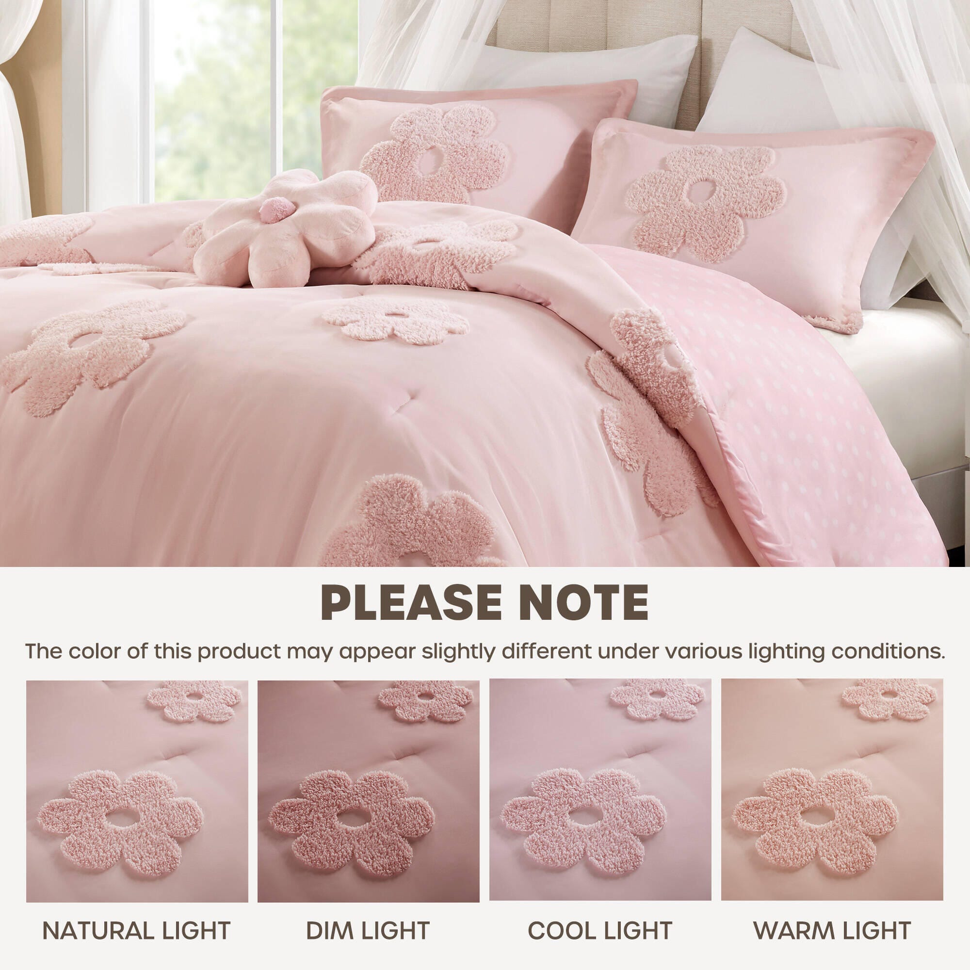 Intelligent Design Kids Gracie 4-Piece Full/Queen Comforter Set, Pink, large