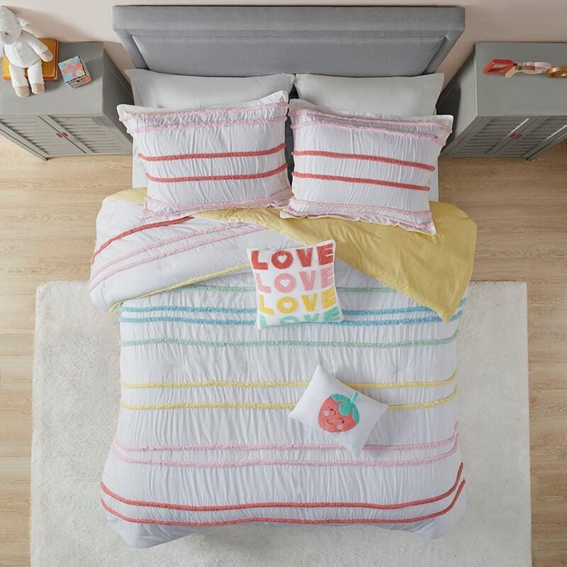Intelligent Design Kids Haisley 4-Piece Full/Queen Comforter Set, Pink, large