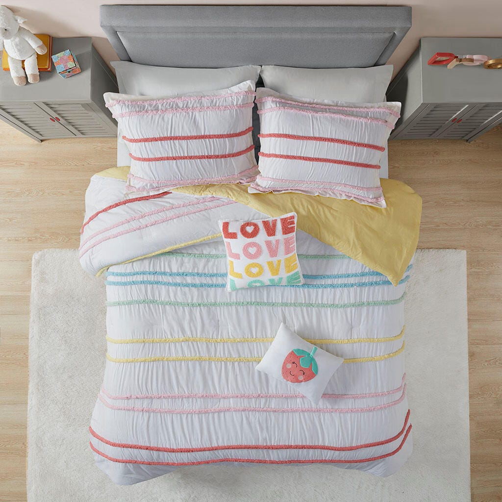 Intelligent Design Kids Haisley 4-Piece Twin Comforter Set, Pink, large