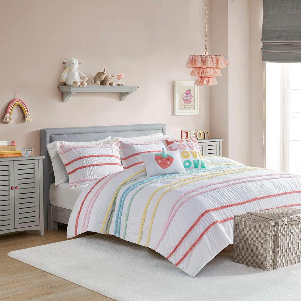 Intelligent Design Kids Haisley 4-Piece Twin Comforter Set, Pink, large