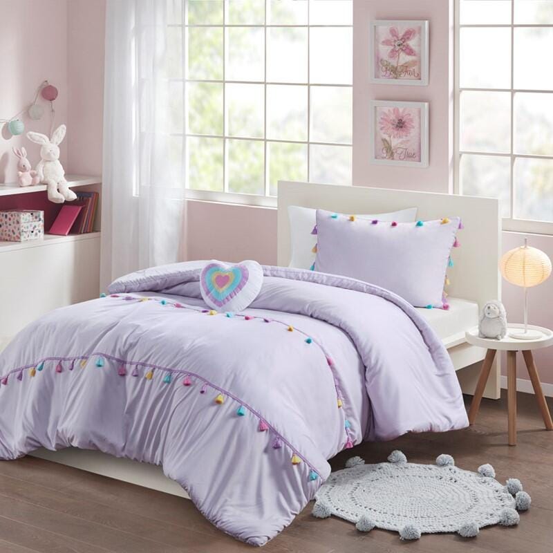 Intelligent Design Kids Tessa 3-Piece Twin Comforter Set, Lavender, large