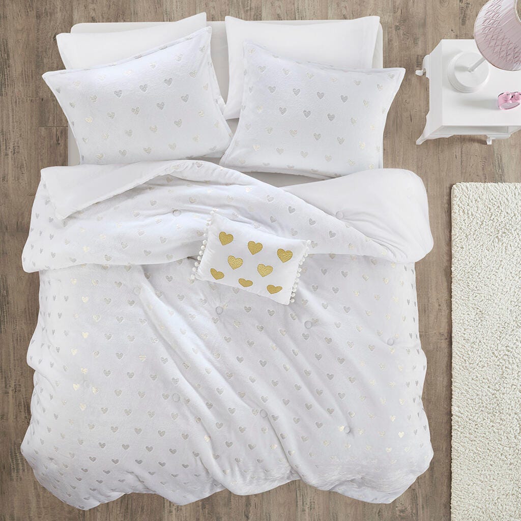 Intelligent Design Rosalie 3-Piece Twin/Twin XL Comforter Set, White/Gold, large