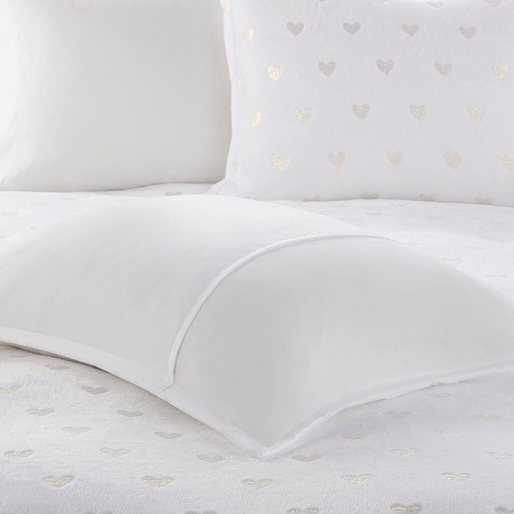 Intelligent Design Rosalie 4-Piece Full/Queen Comforter Set, White/Gold, large