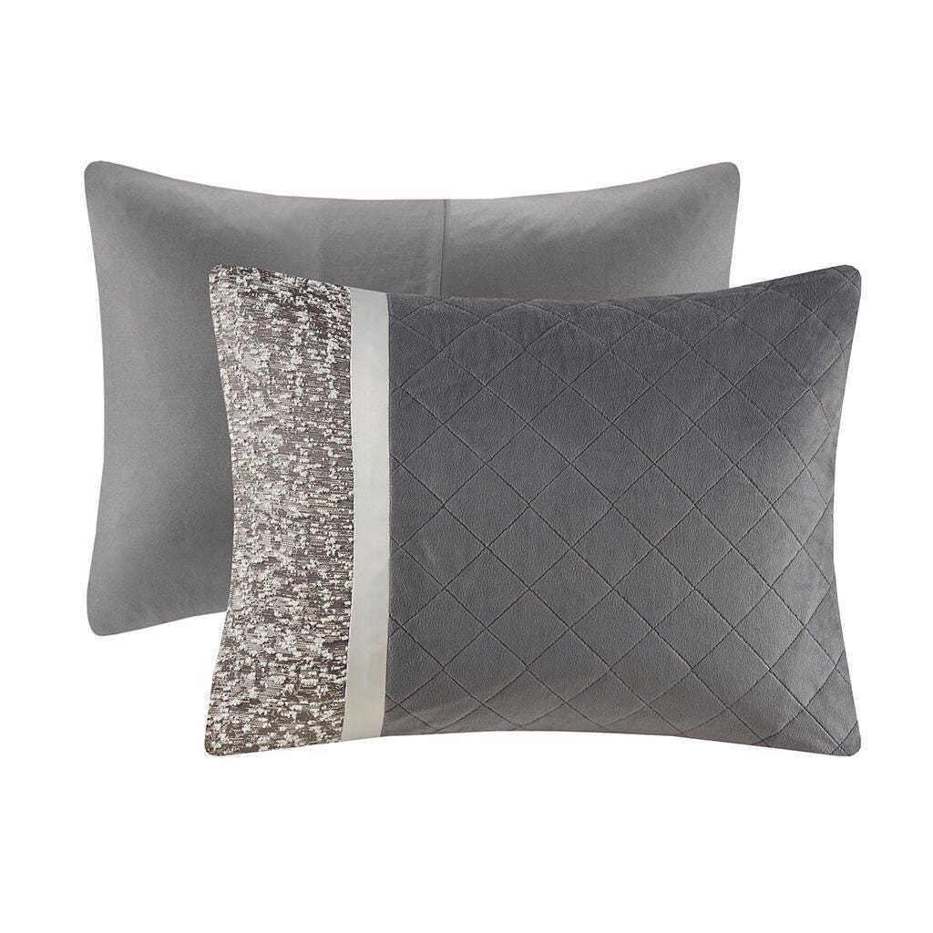 Madison Park Amelia 5-Piece King/California King Comforter Set, Gray, large