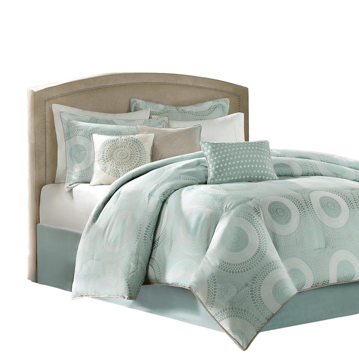 Madison Park Baxter 7-Piece California King Comforter Set, Seafoam/Sage, rollover
