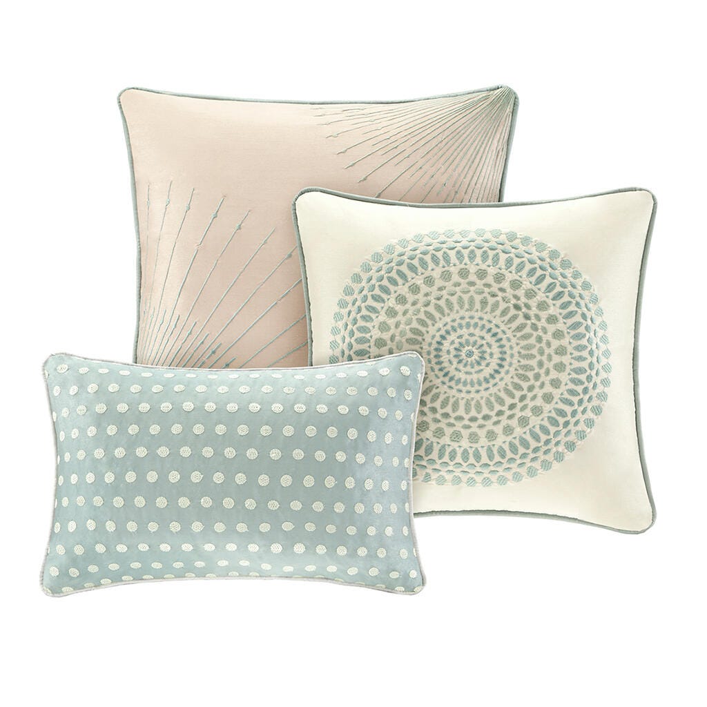 Madison Park Baxter 7-Piece King Comforter Set, Seafoam/Sage, large