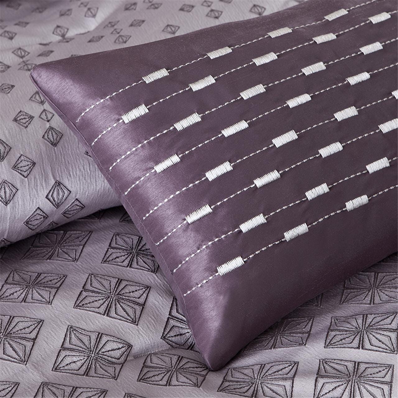 Madison Park Biloxi 7-Piece Queen Comforter Set, Purple, large