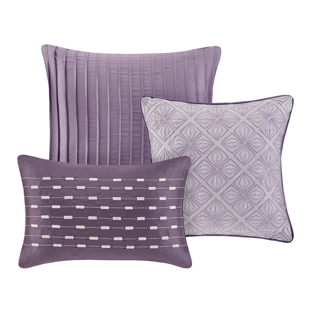 Madison Park Biloxi 7-Piece Queen Comforter Set, Purple, large