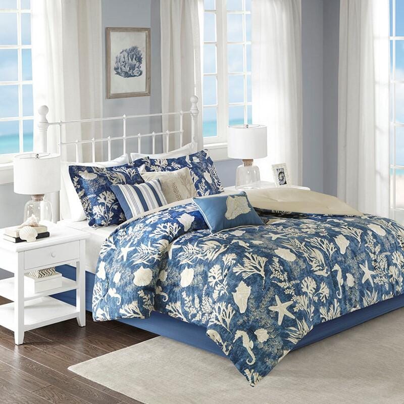 Madison Park Cape Cod 7-Piece Queen Comforter Set, , large