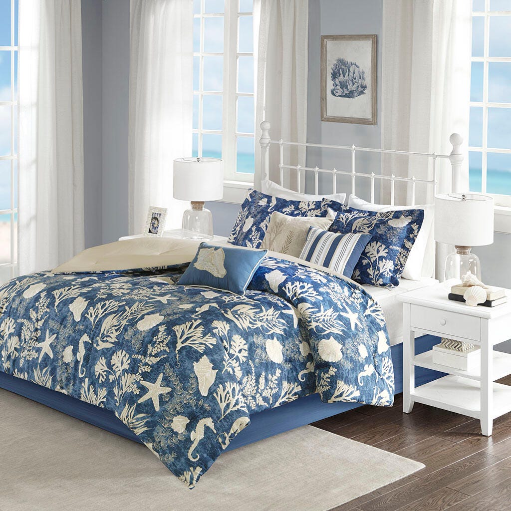 Madison Park Cape Cod 7-Piece Queen Comforter Set, , large