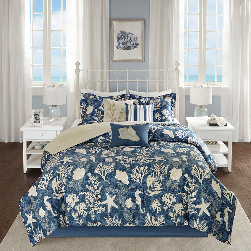 Madison Park Cape Cod 7-Piece Queen Comforter Set, , large