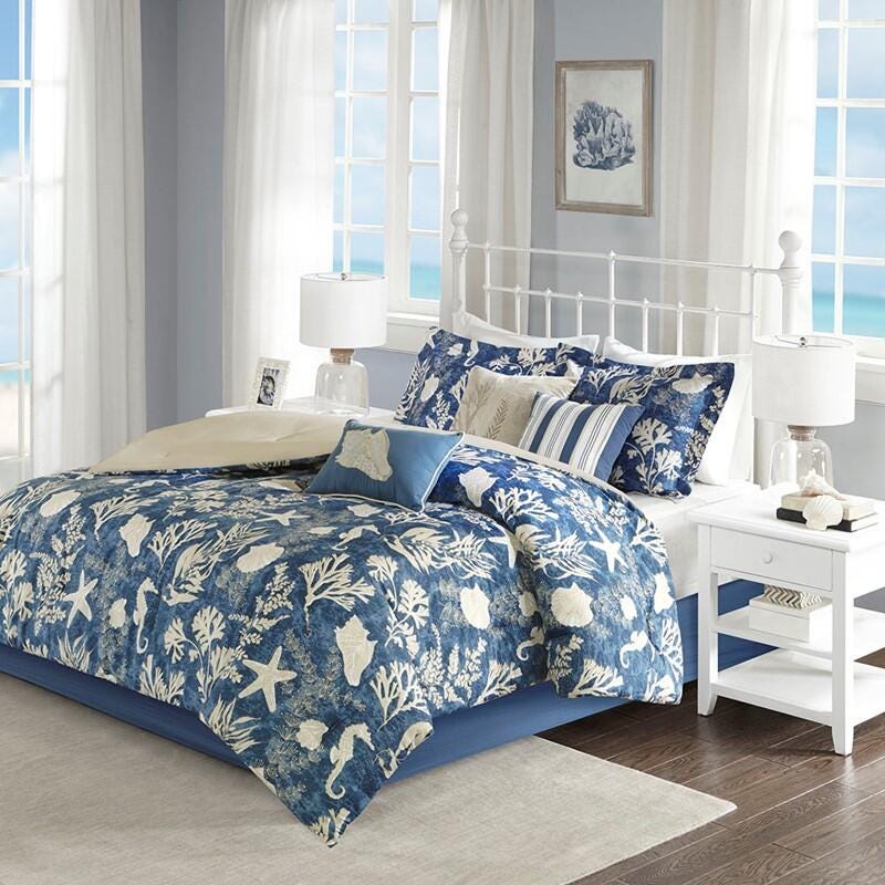 Madison Park Cape Cod 7-Piece Queen Comforter Set, , large