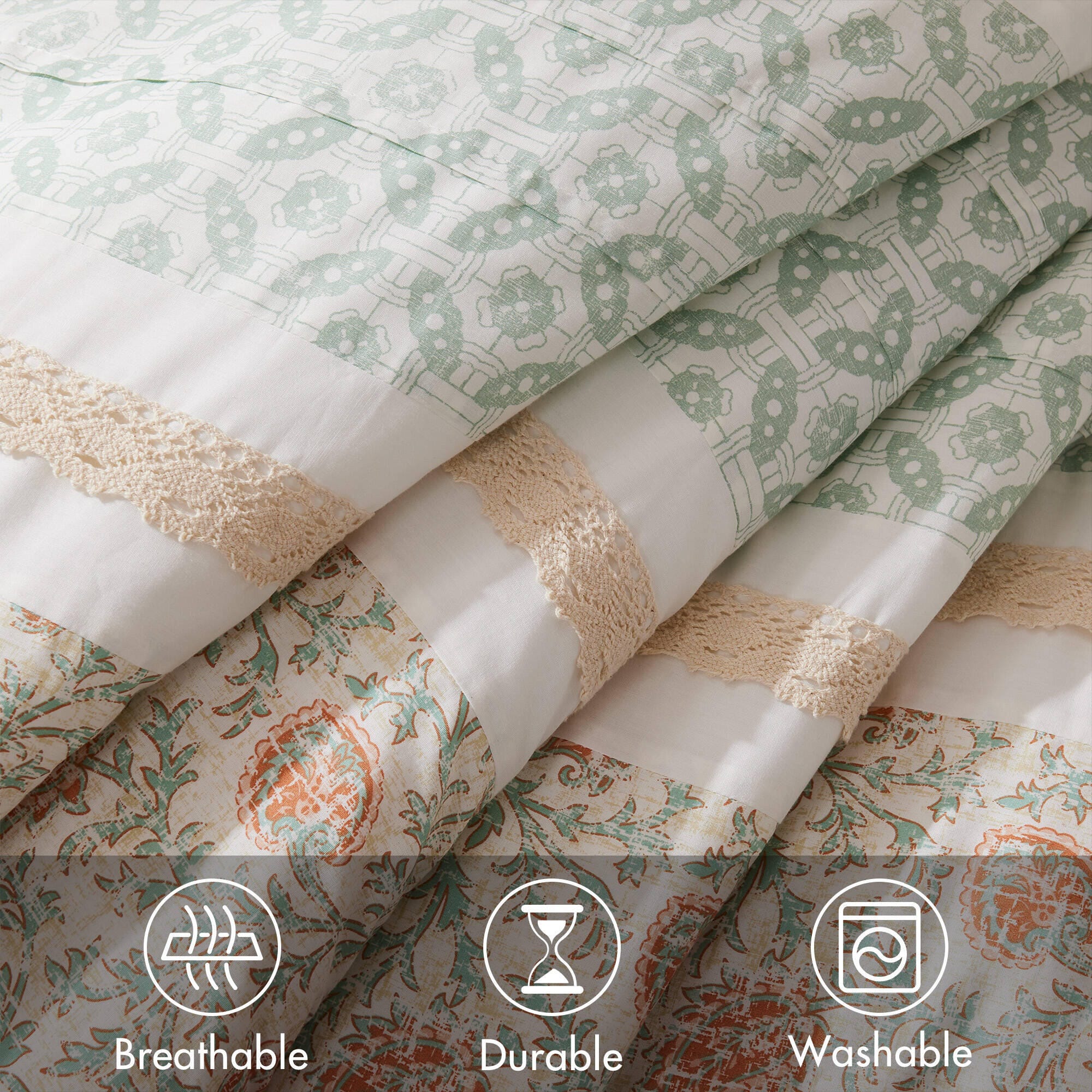 Madison Park Dawn 9-Piece Queen Comforter Set, Coral, large