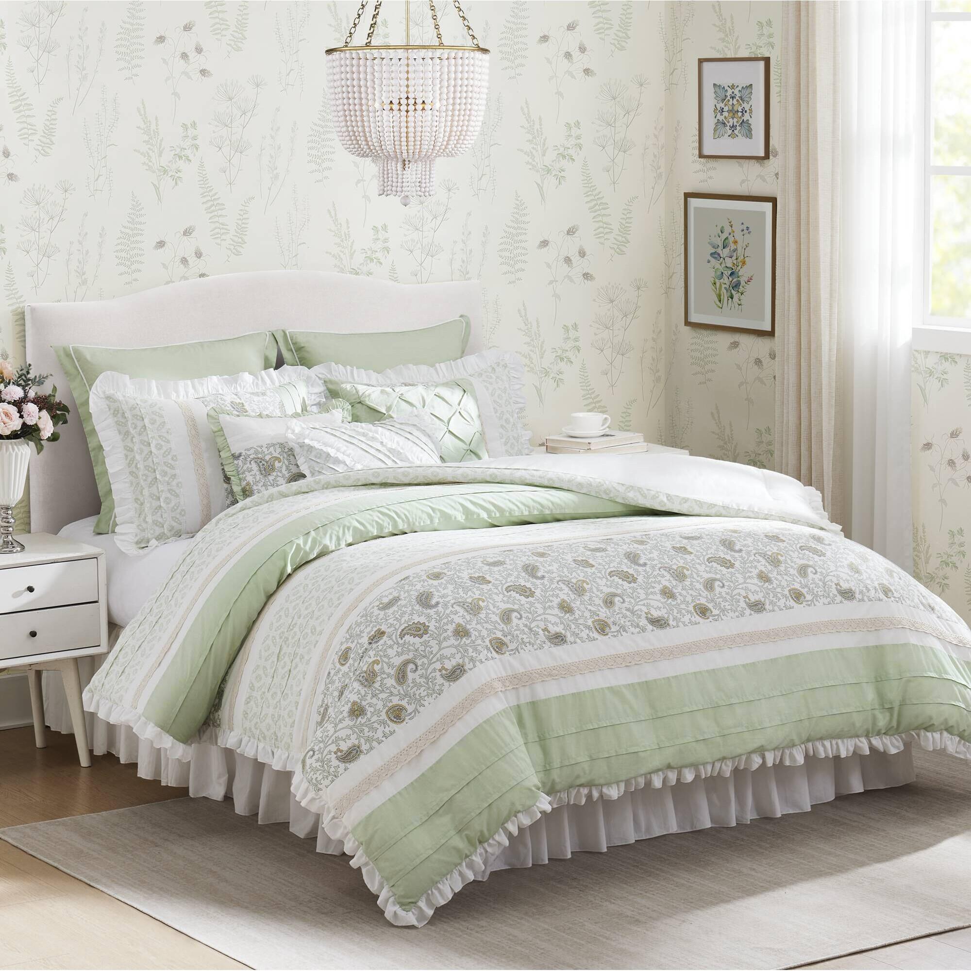 Madison Park Dawn 9-Piece California King Comforter Set, Sage Green, large