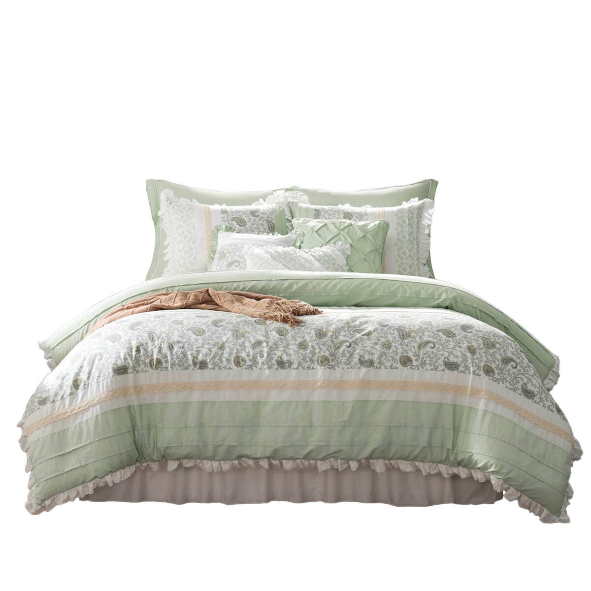 Madison Park Dawn 9-Piece King Comforter Set, Sage Green, rollover